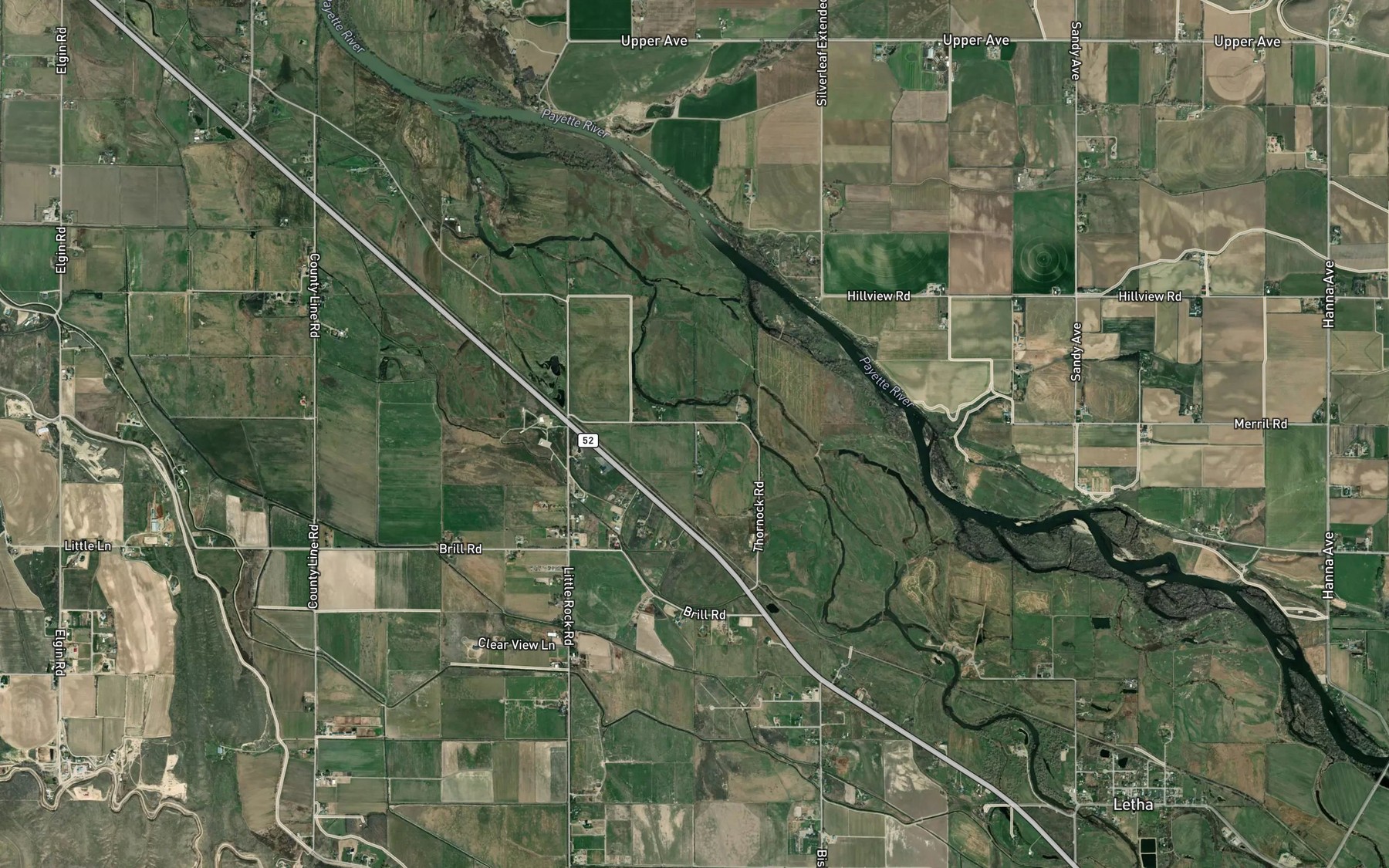 Satellite map of the Cash Nichols Ditch