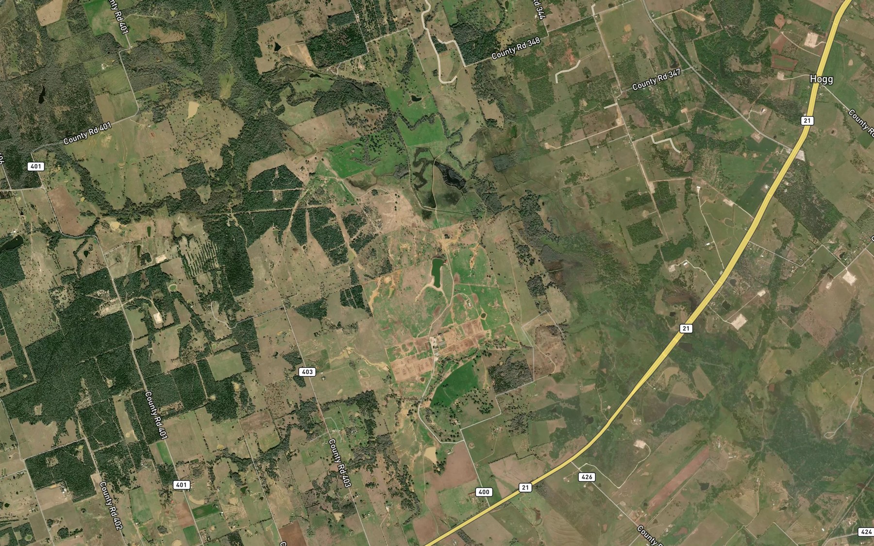 Satellite map of the Mueller Lake