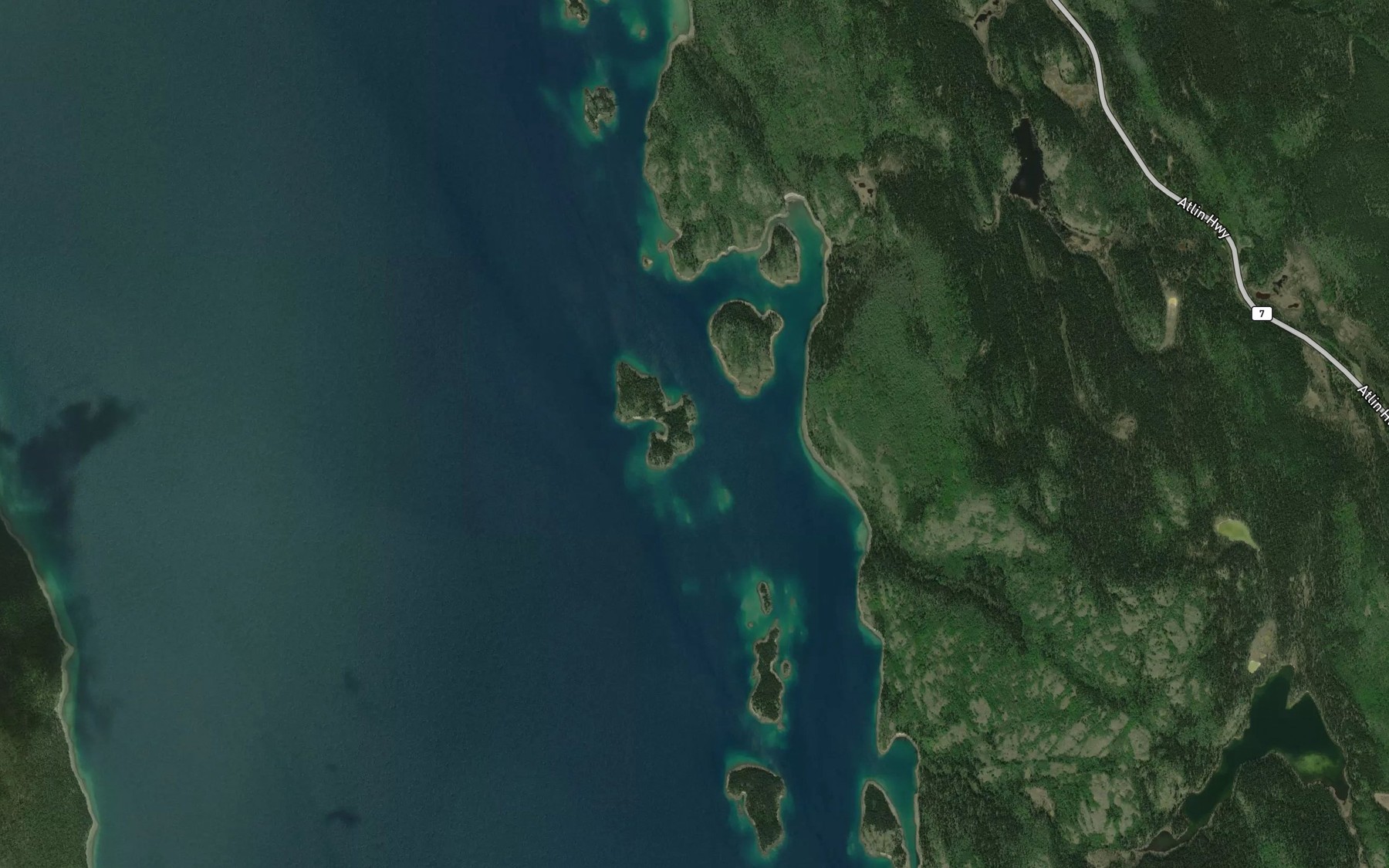 Satellite map of the Scow Bay