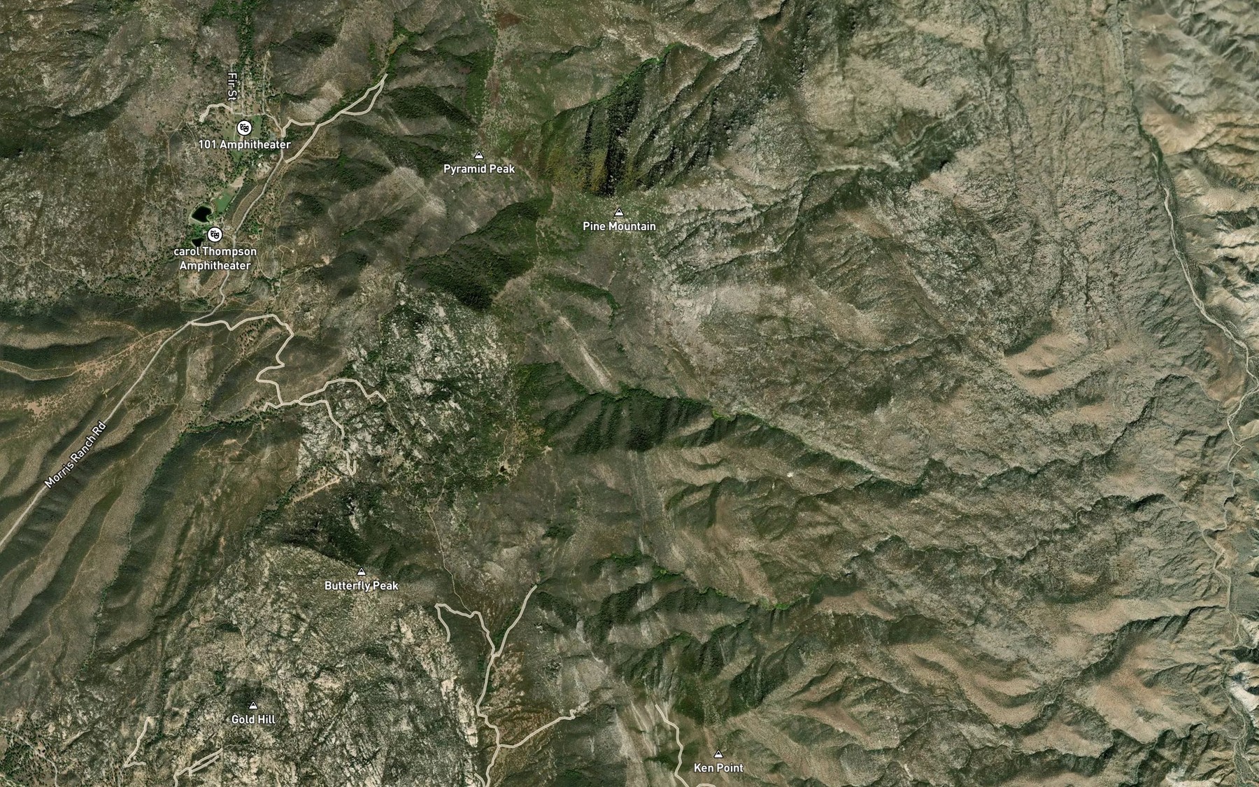 Satellite map of the Oak Canyon Spring