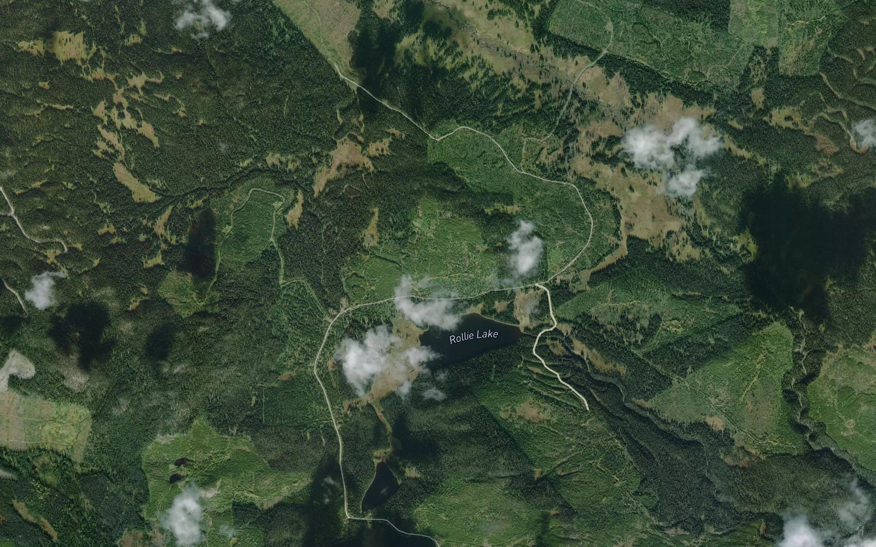 Satellite map of the Ehle Creek