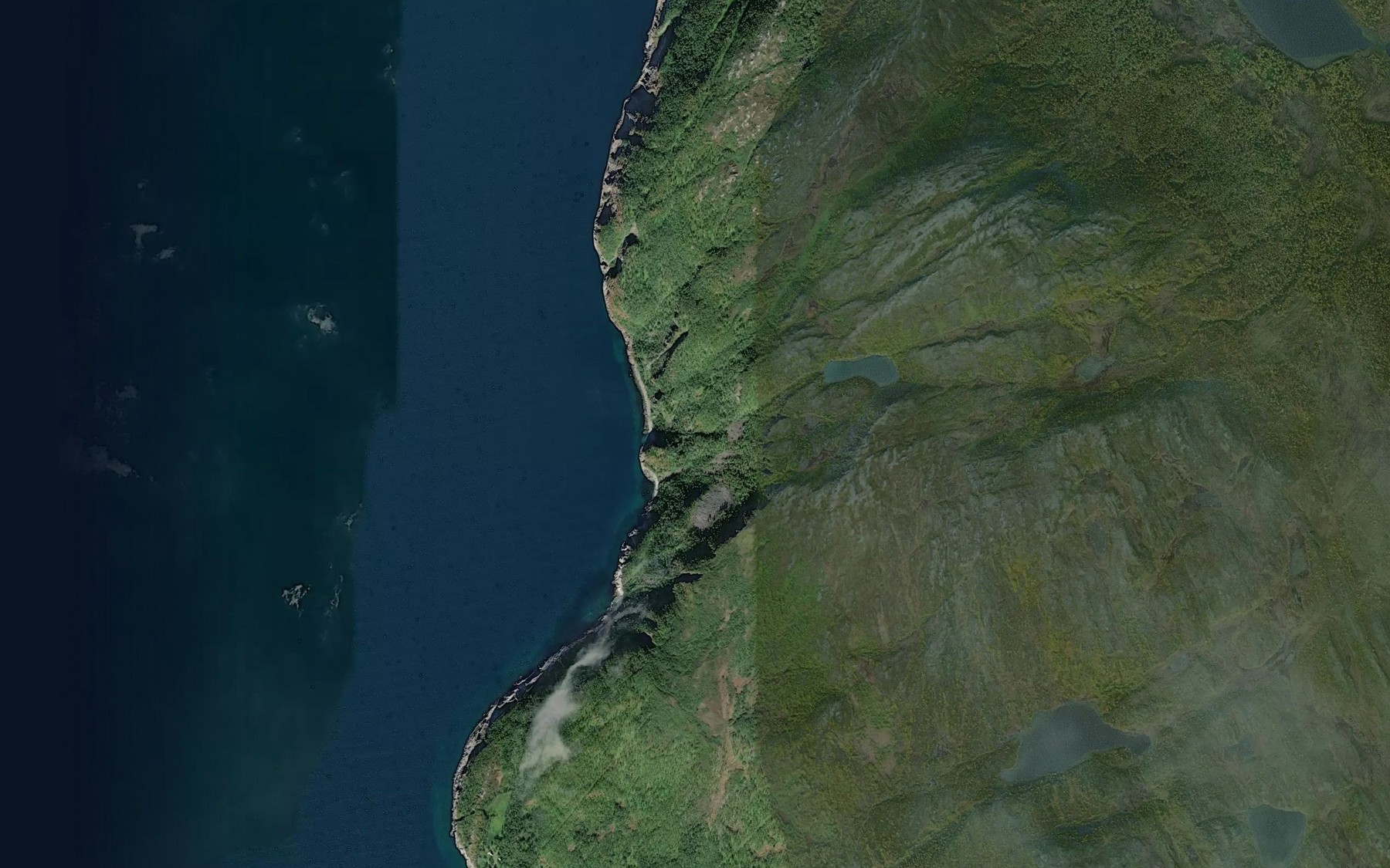 Satellite map of the Knevikelva