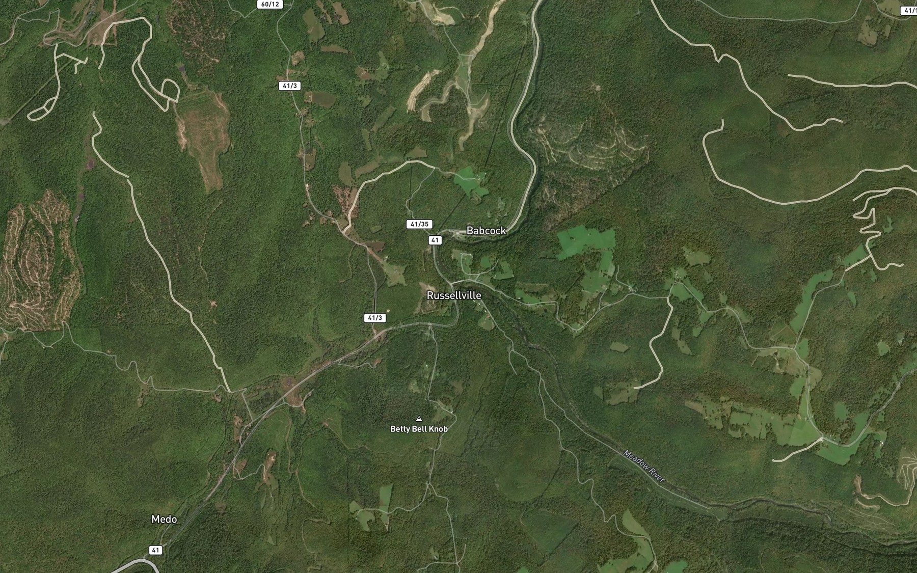 Satellite map of the Brackens Creek
