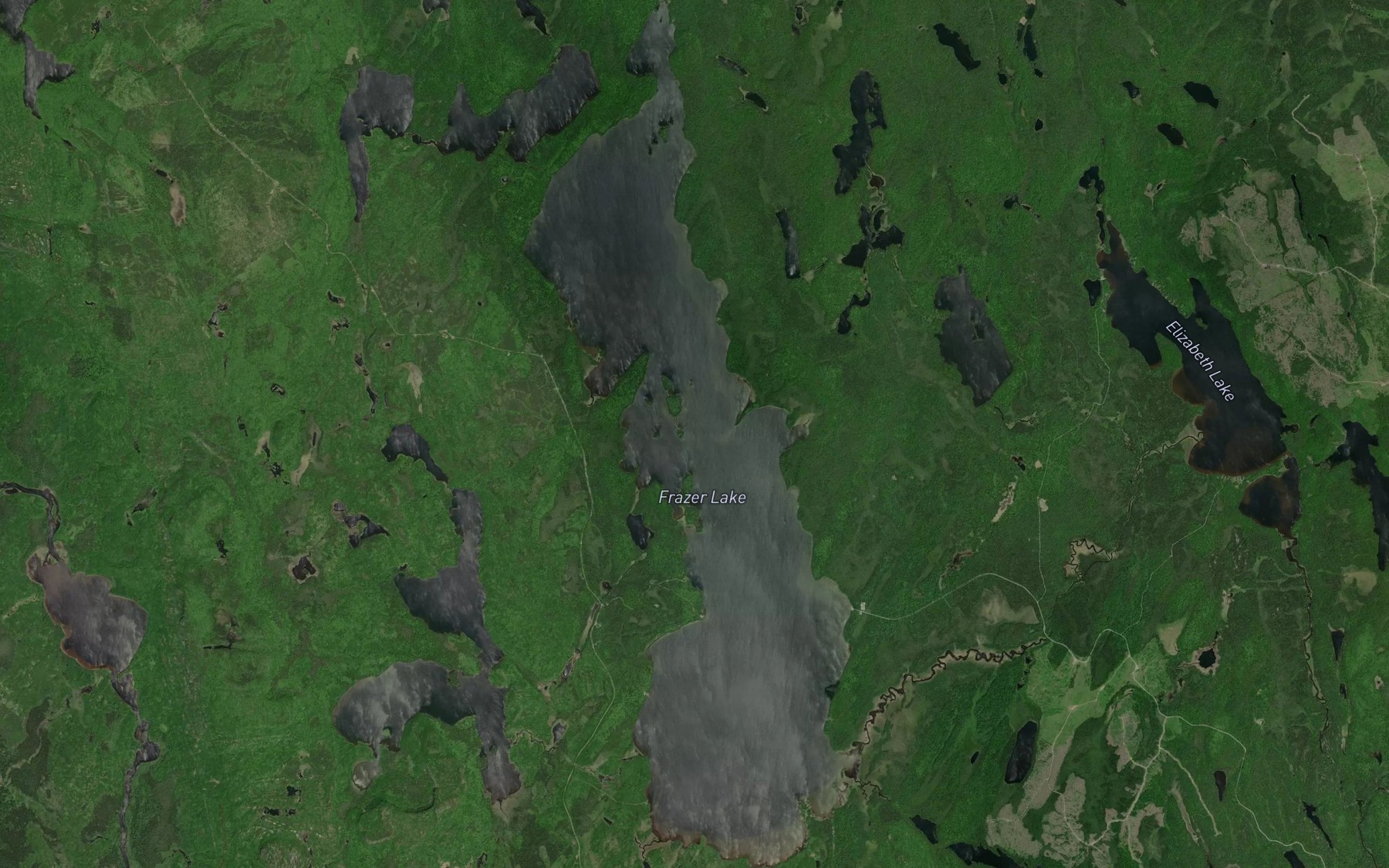 Satellite map of the Frazer Lake