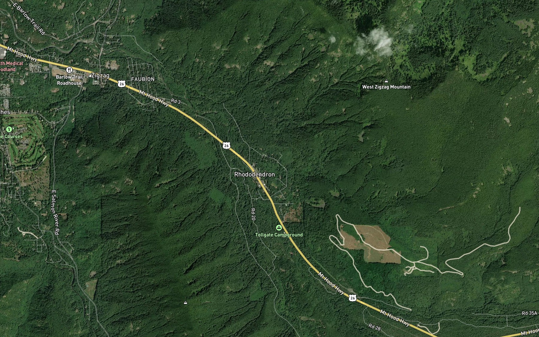 Satellite map of the Henry Creek Reservoir