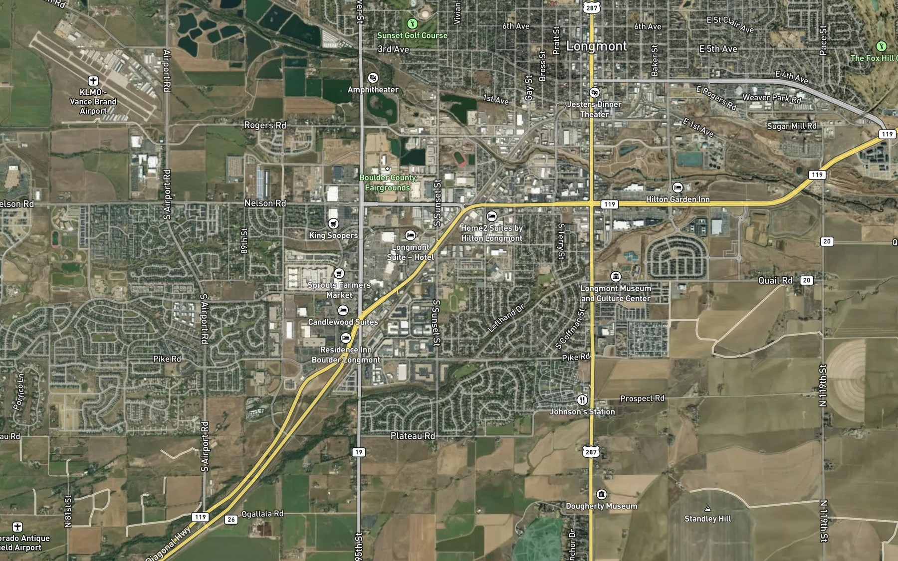Satellite map of the Wiswall Ditch