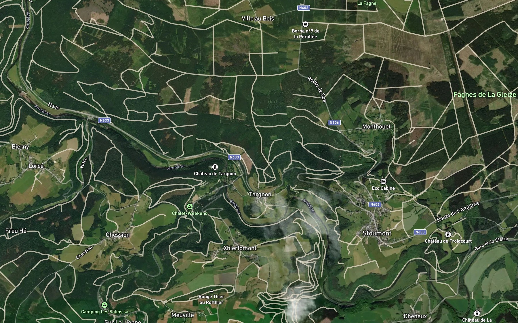 Satellite map of the Lienne