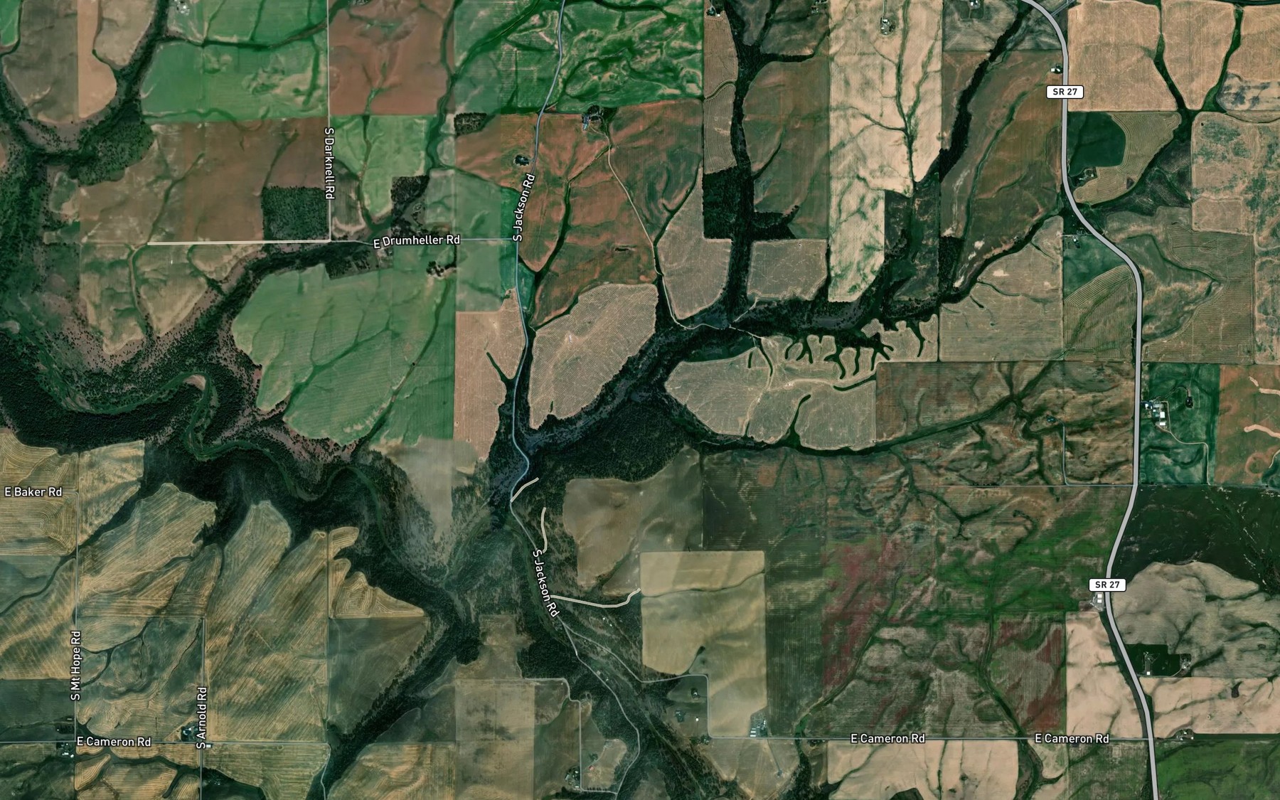 Satellite map of the Deadman Creek