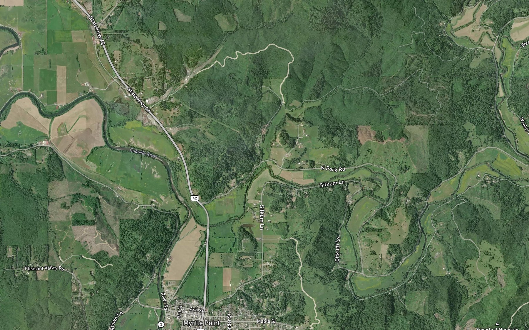 Satellite map of the Llewellyn Creek