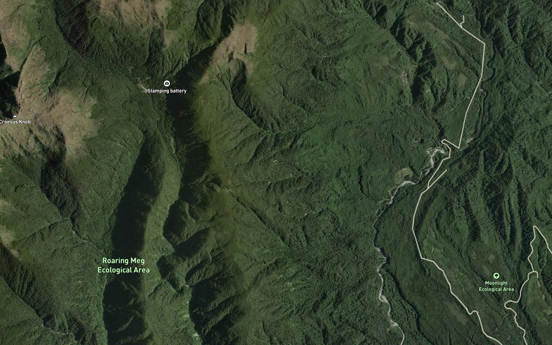Satellite map of the Fitzgerald Creek
