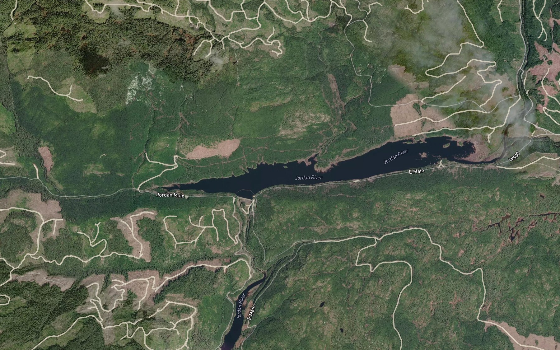 Satellite map of the Walker Creek