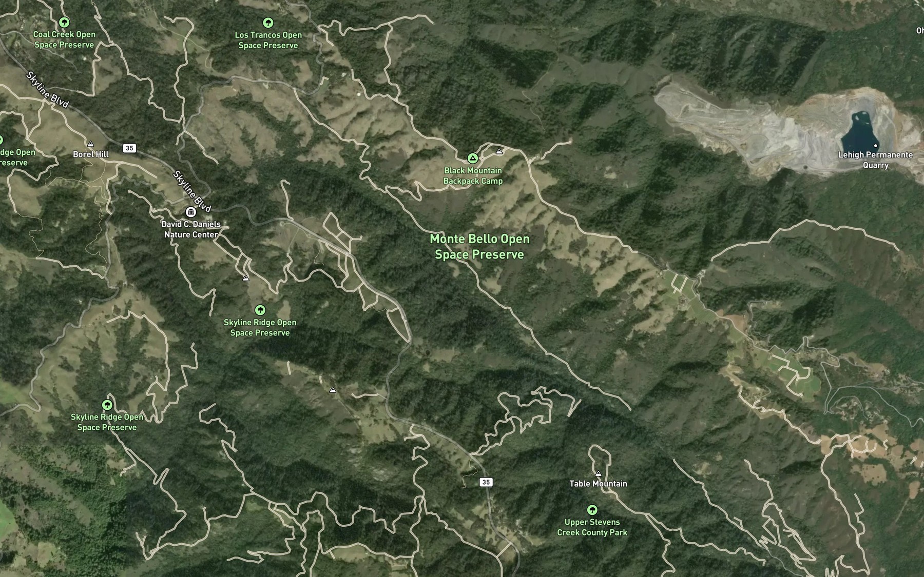 Satellite map of the Bay Creek
