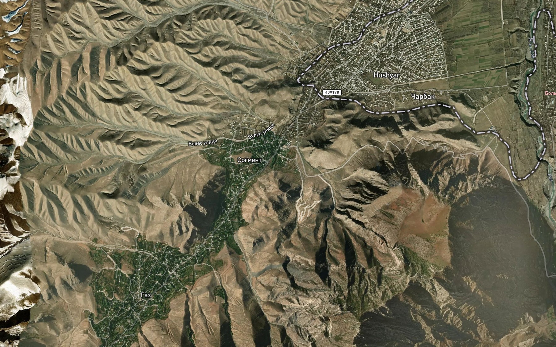 Satellite map of the Rodnik Kara-Bulak