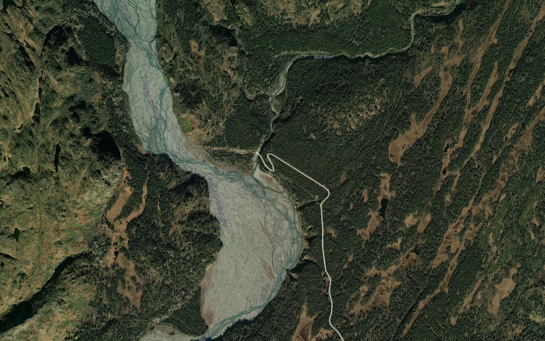 Satellite map of the Bull River