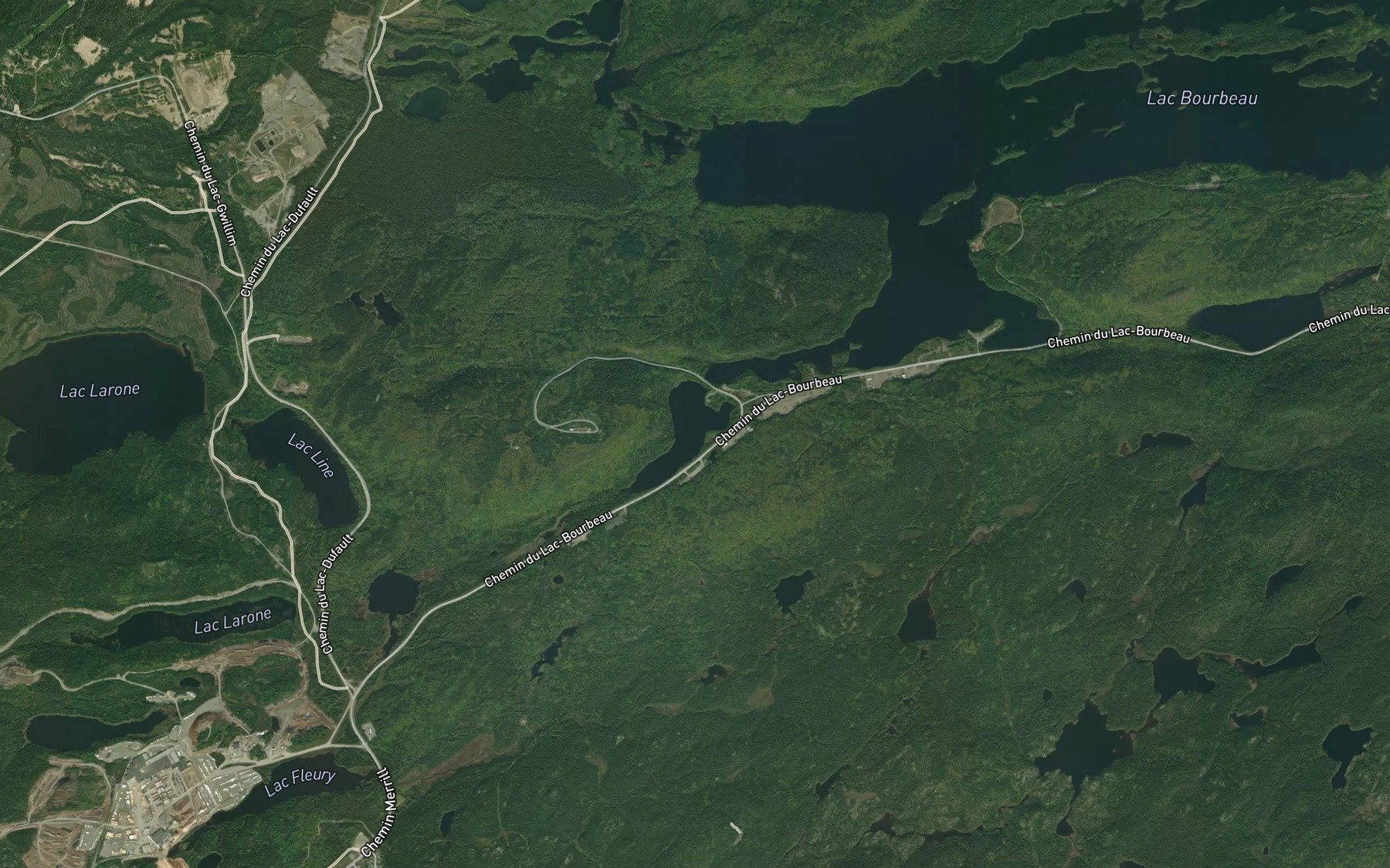 Satellite map of the Lac de la Belle Baie