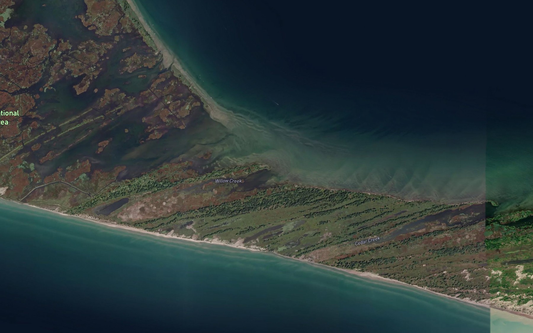 Satellite map of the Willow Creek
