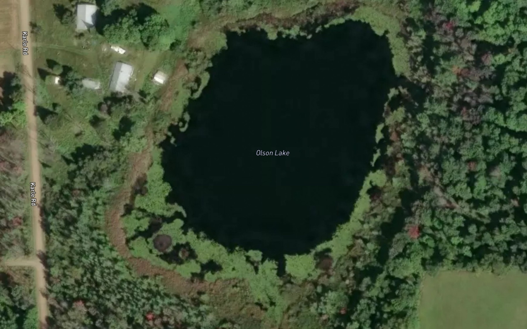 Satellite map of the Olson Lake