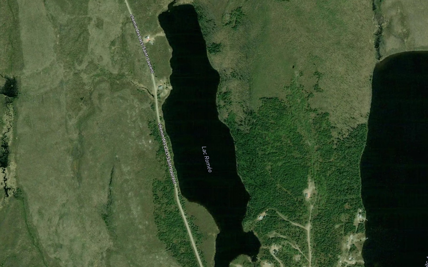 Satellite map of the Lac Romeo
