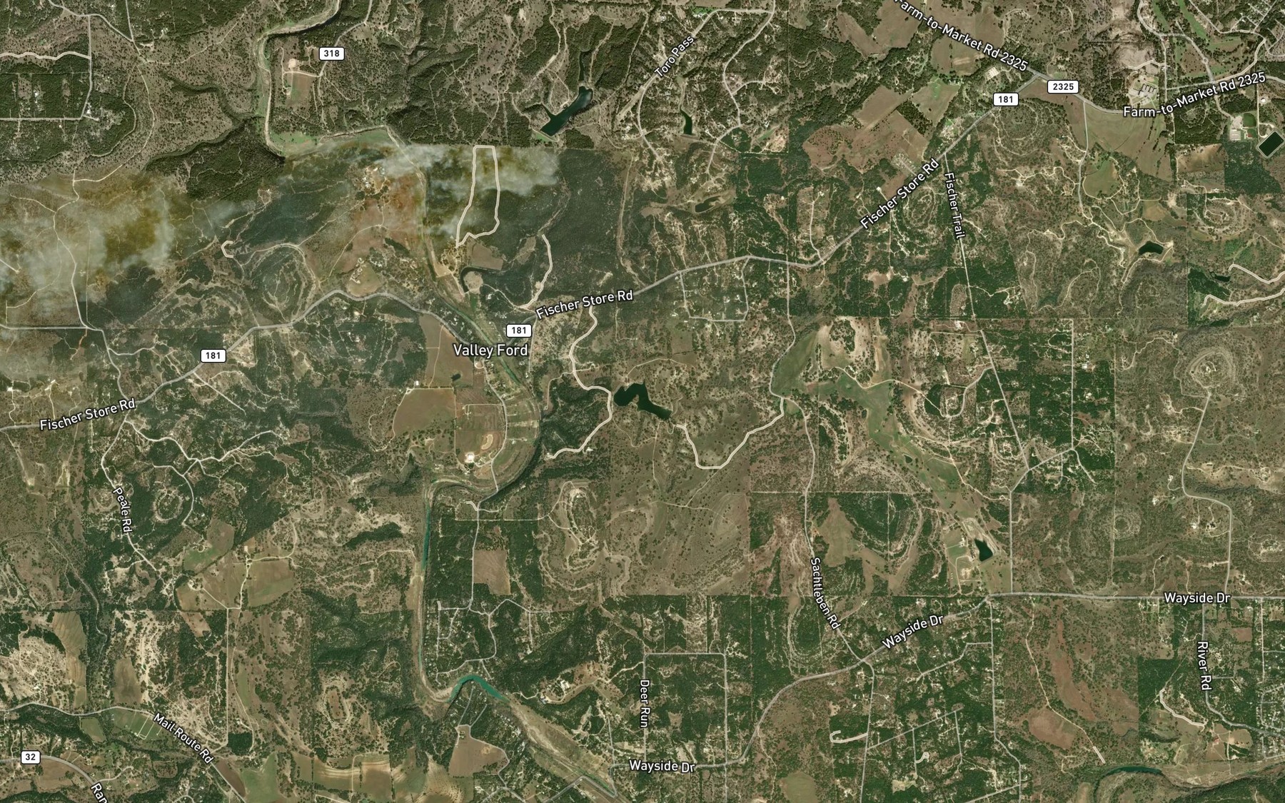 Satellite map of the Pierce Lake