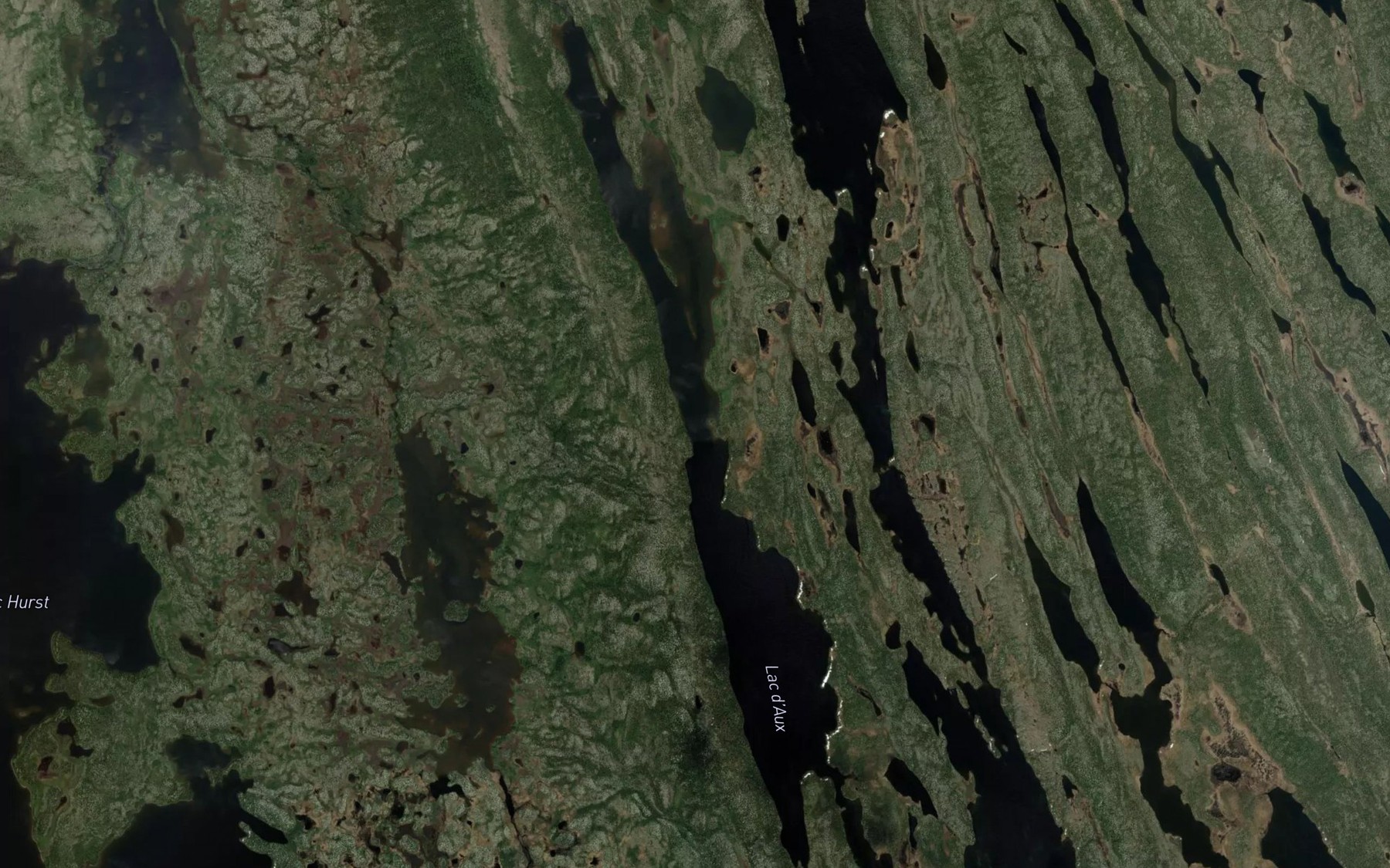 Satellite map of the Lac d'Aux