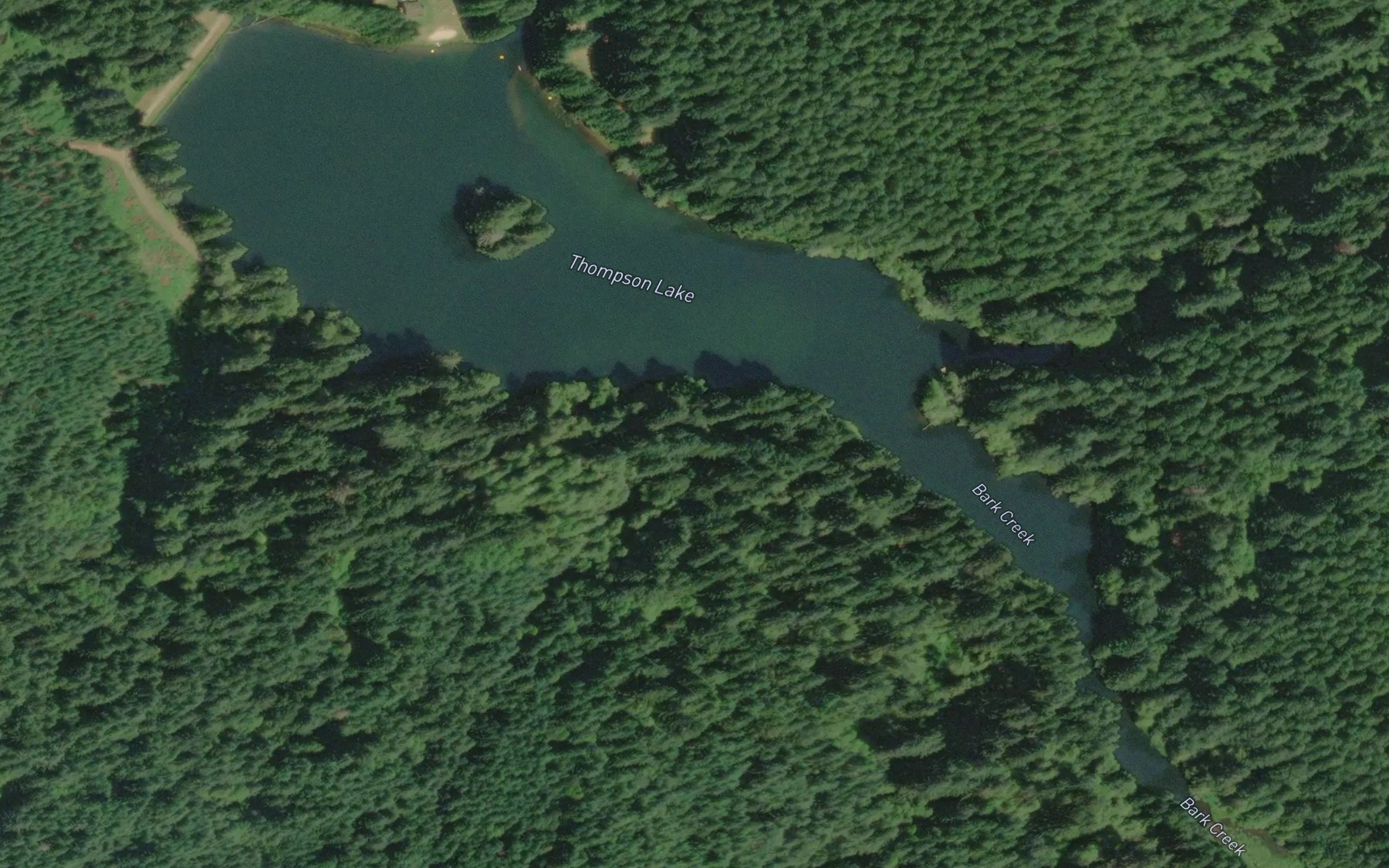 Satellite map of the Thompson Lake