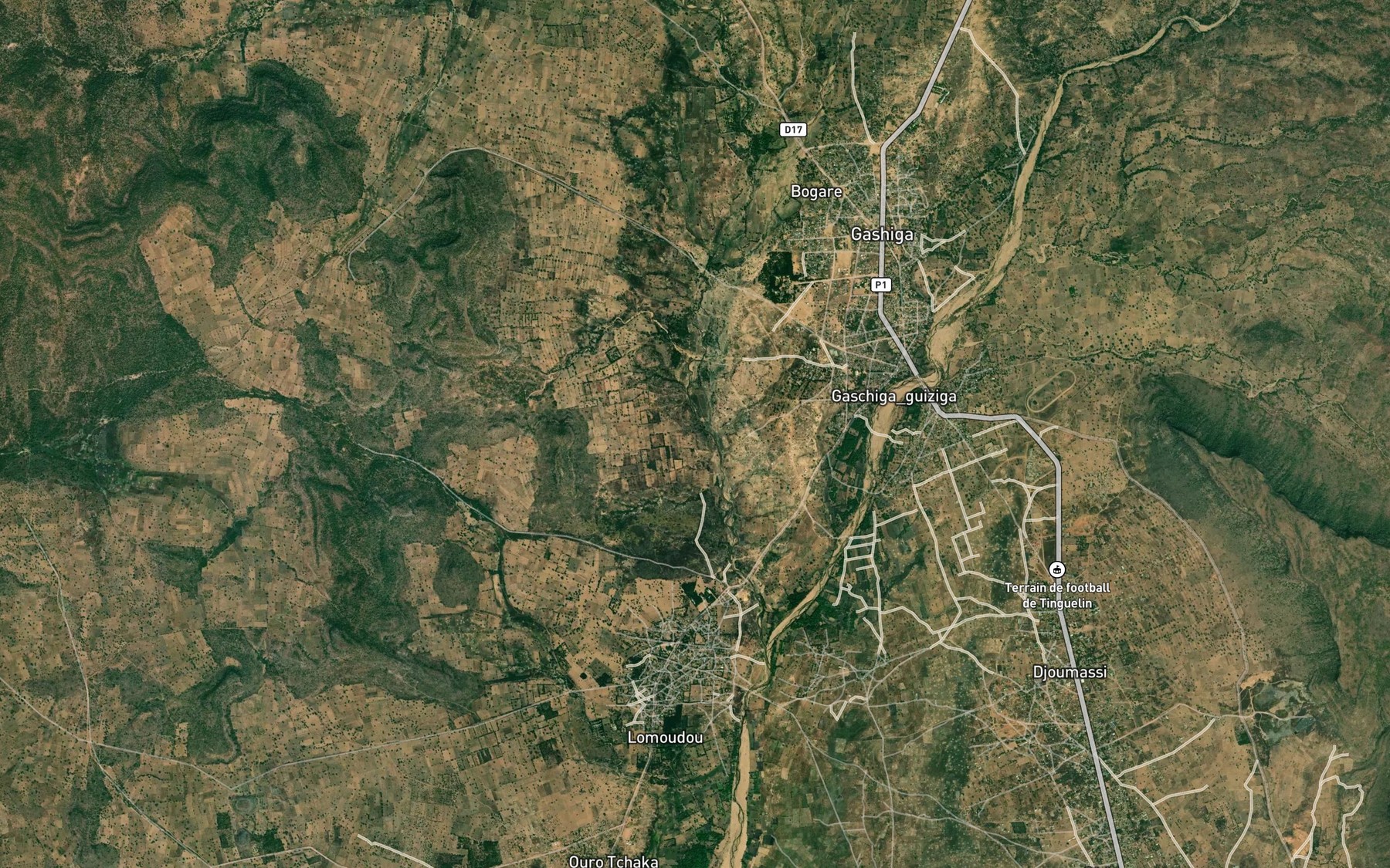 Satellite map of the Mayo Oumali