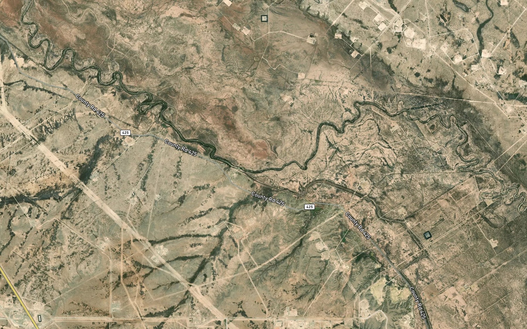 Satellite map of the Texas Bend