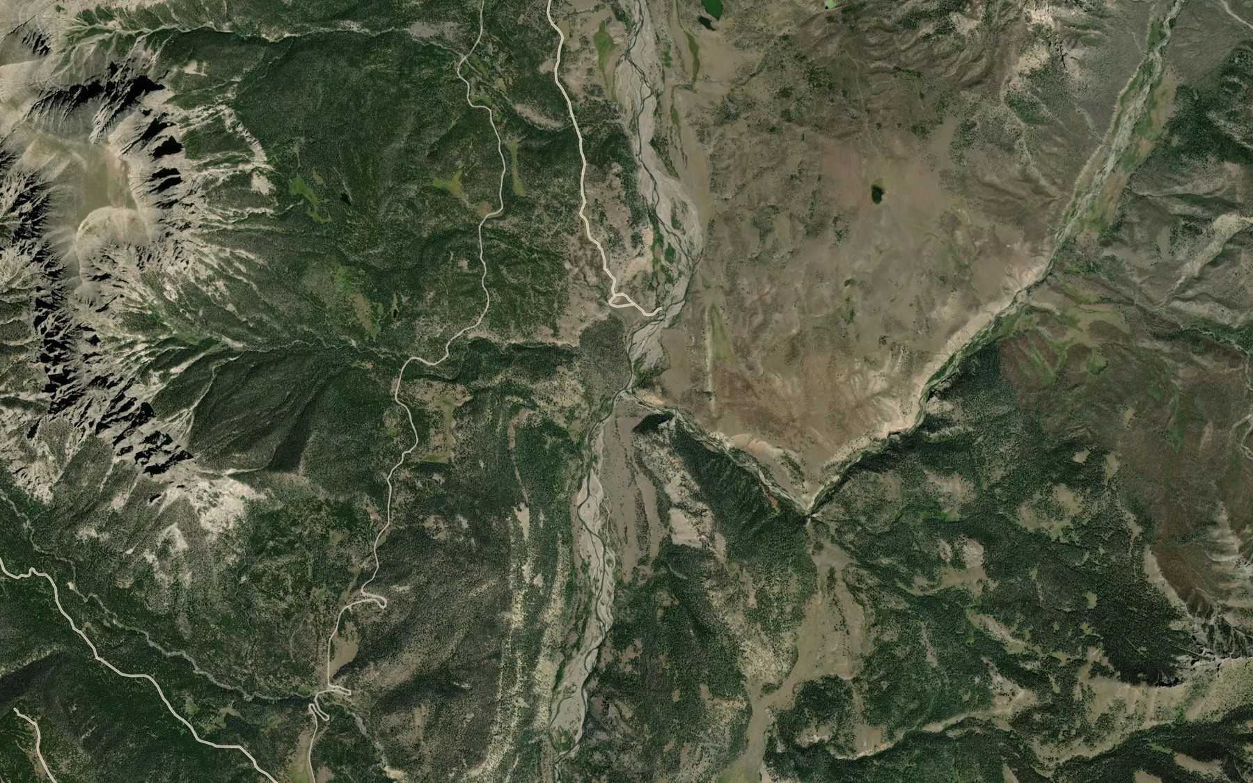 Satellite map of the Caldwell Creek