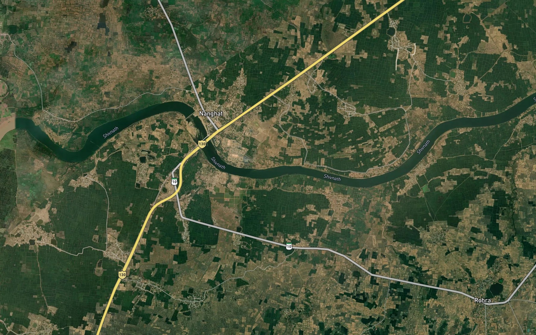 Satellite map of the Ghoghra Nadi