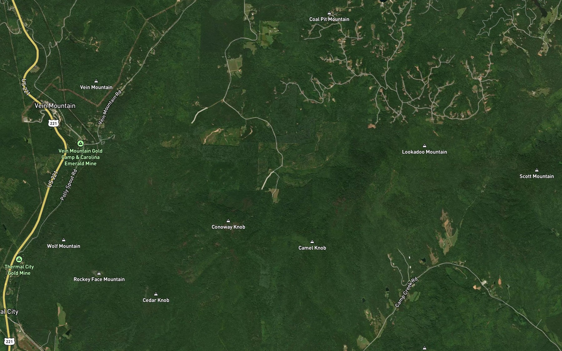 Satellite map of the Newcomb Branch