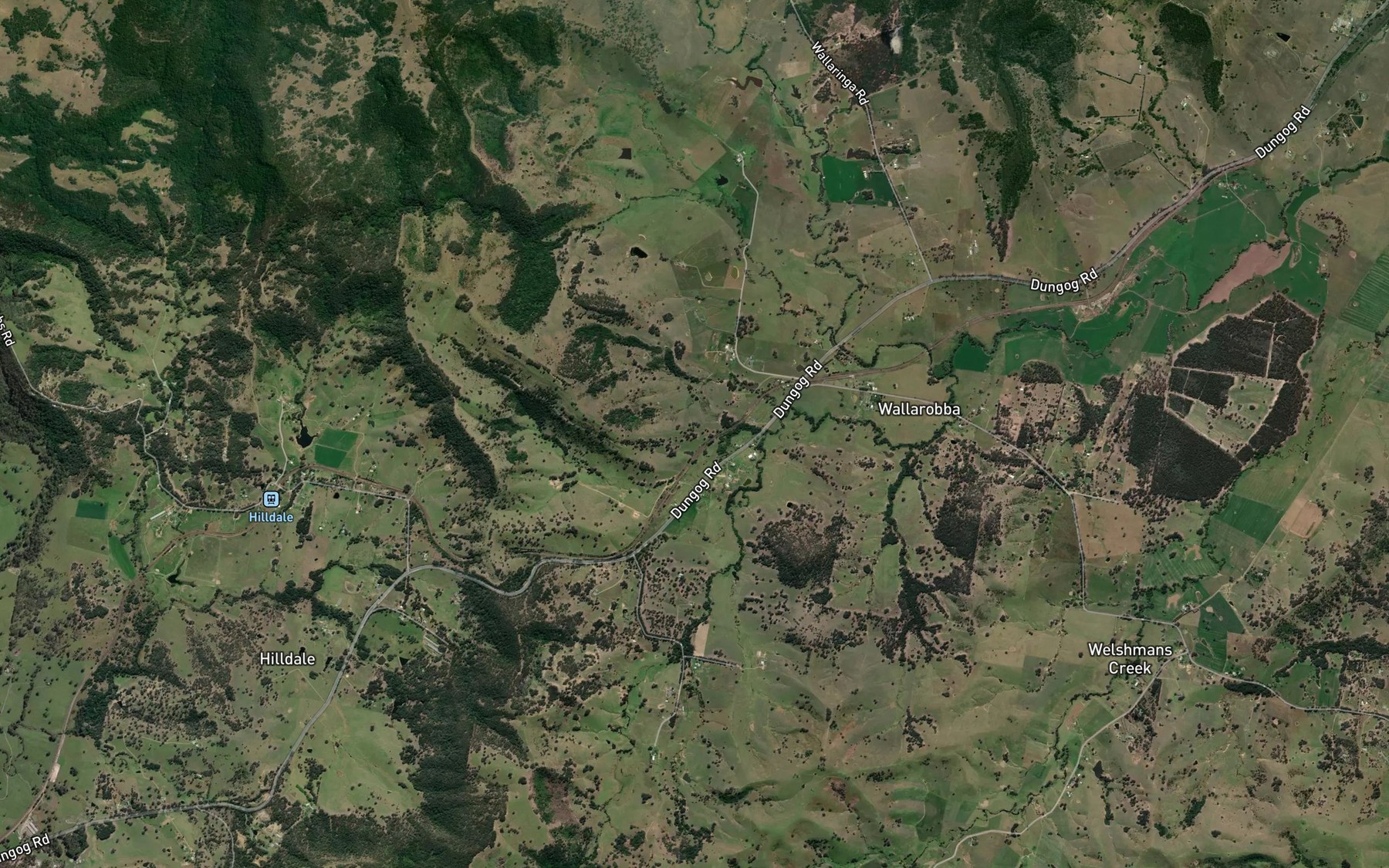 Satellite map of the Sandy Creek