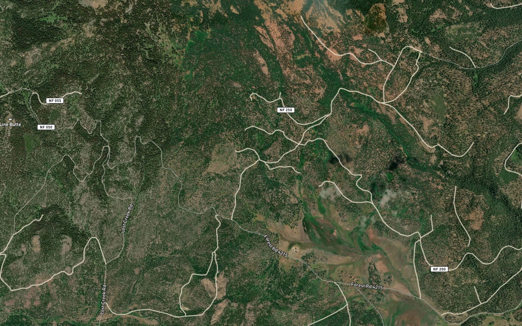 Satellite map of the Fawn Creek
