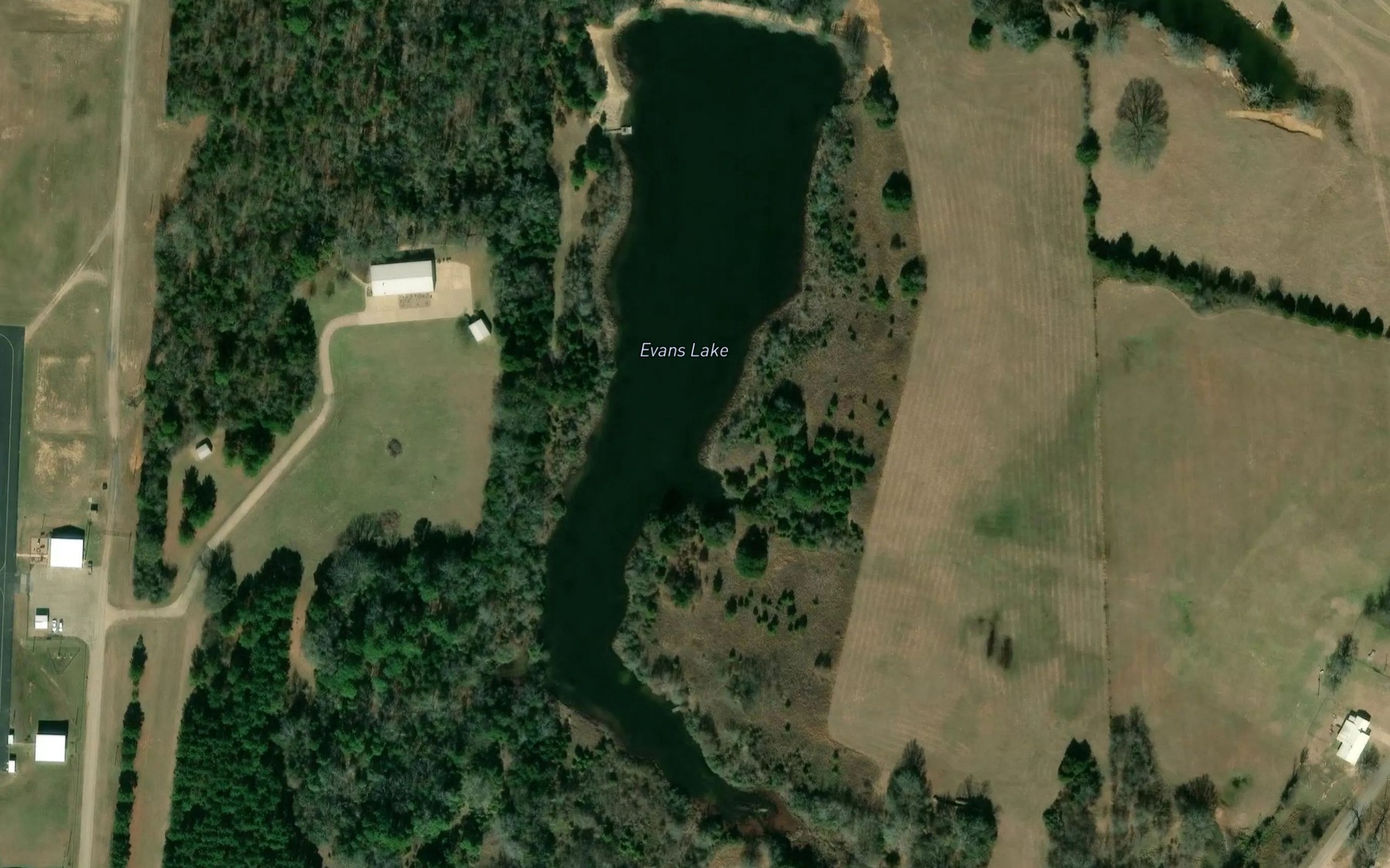 Satellite map of the Evans Lake