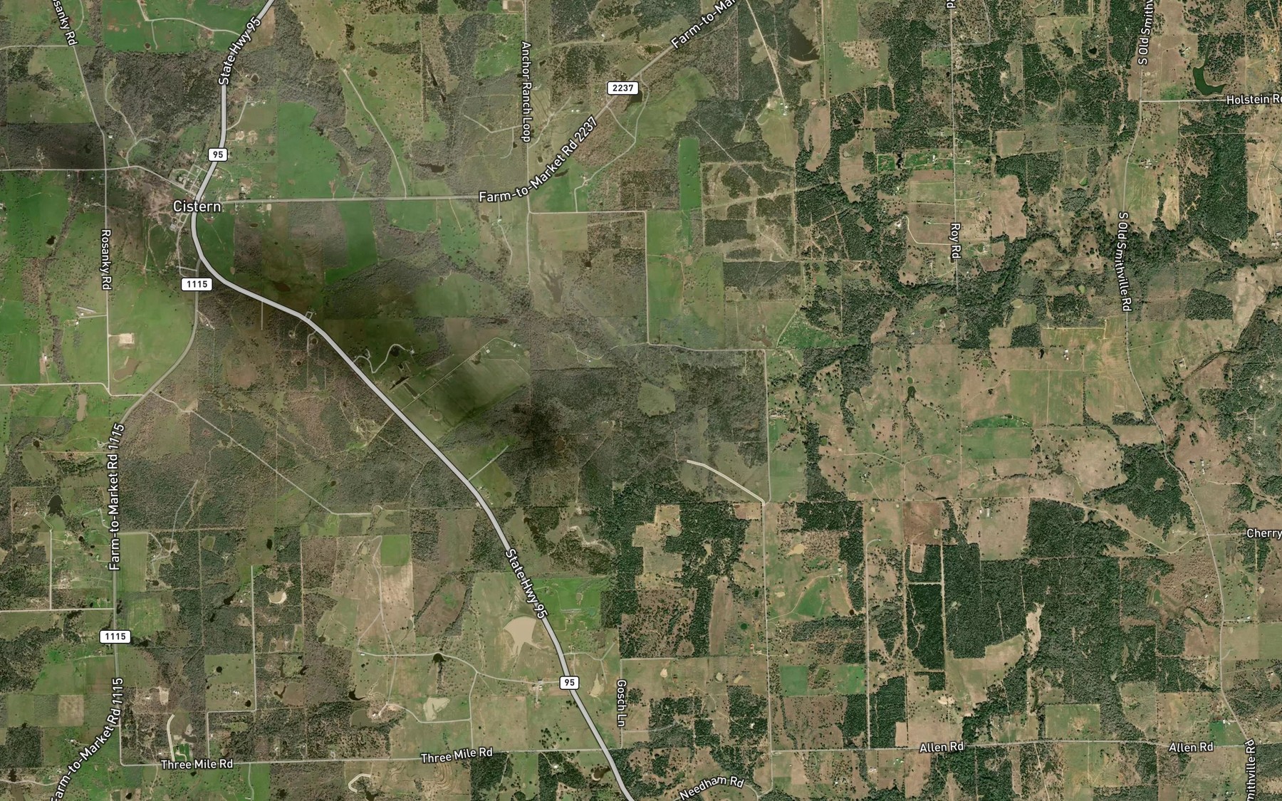 Satellite map of the Bishop Branch