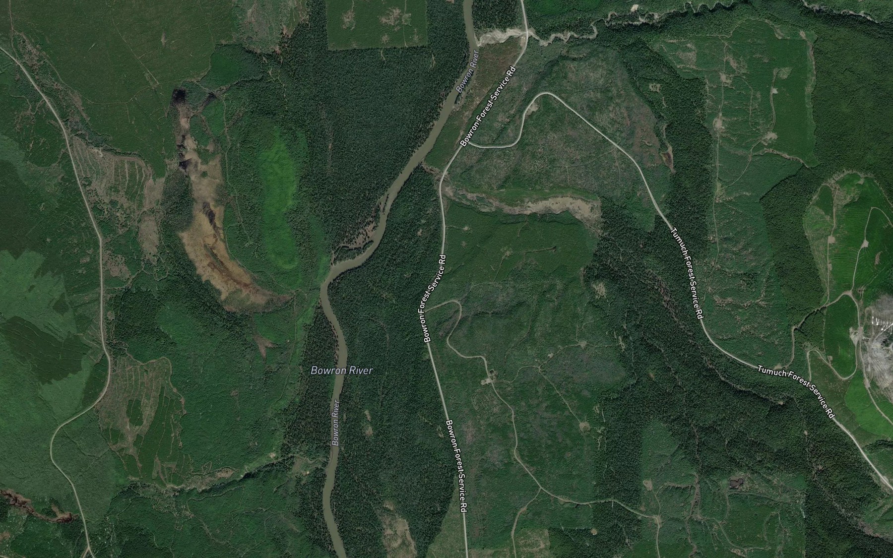 Satellite map of the Spruce Creek