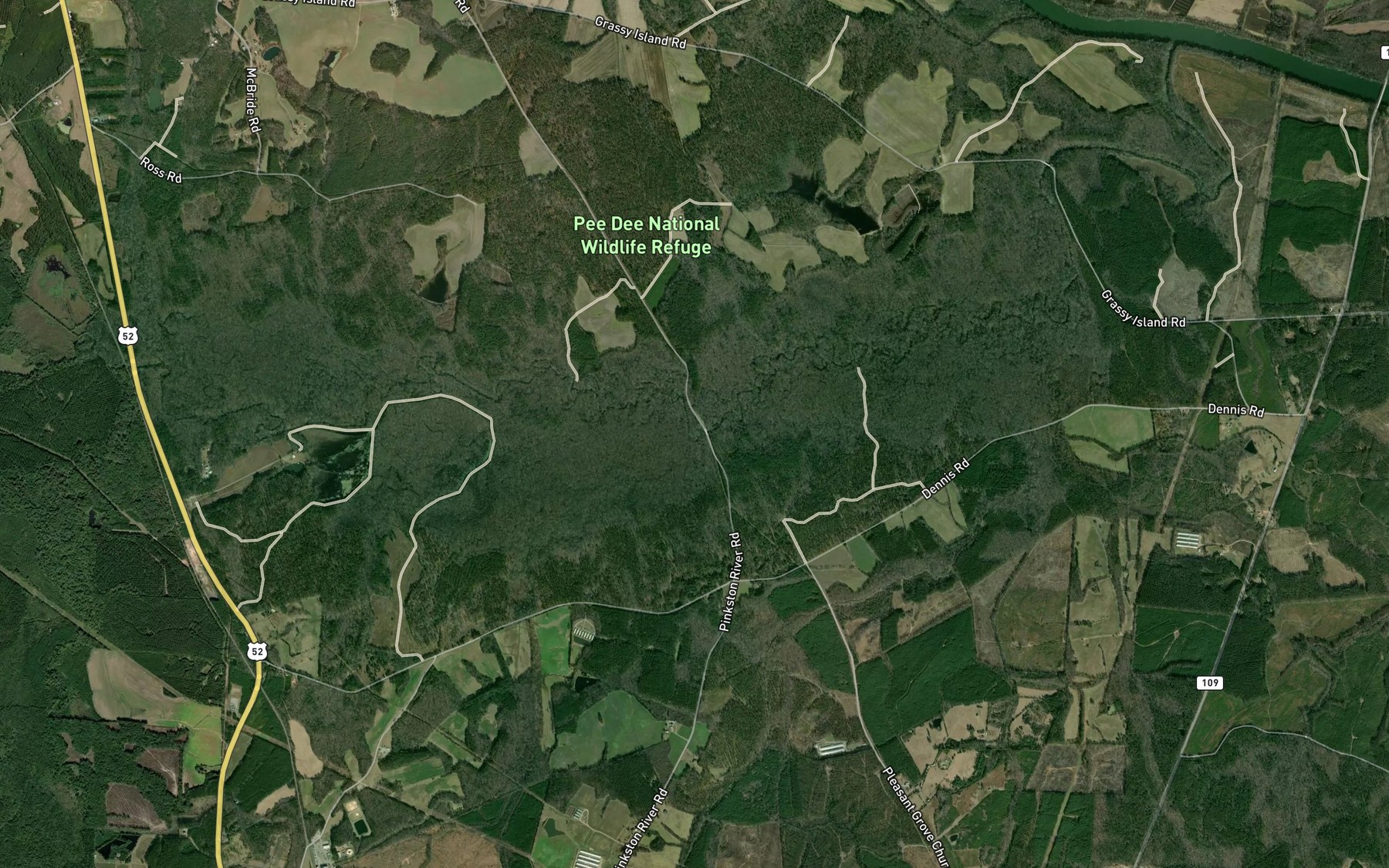 Satellite map of the Hurricane Creek