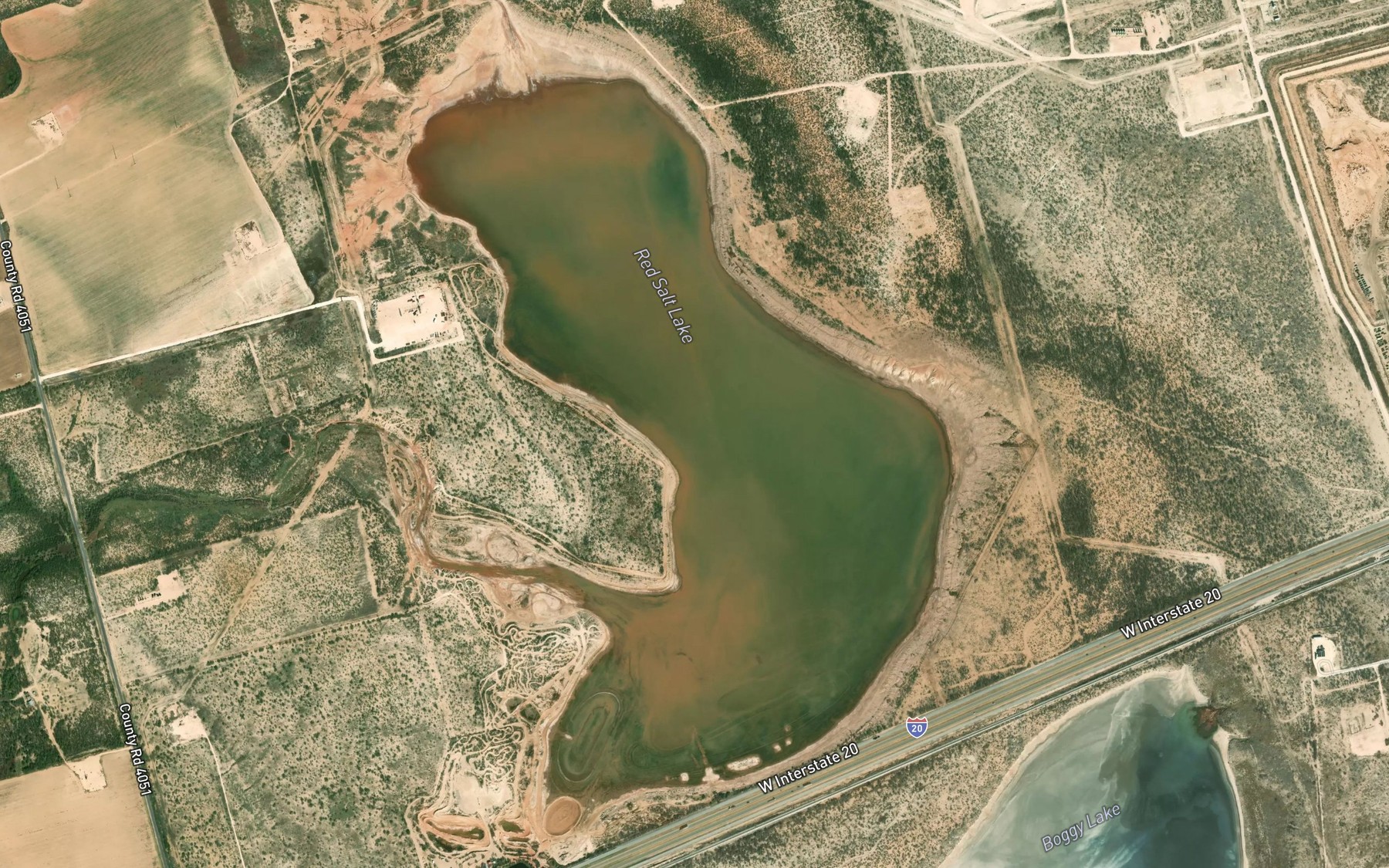 Satellite map of the Red Salt Lake