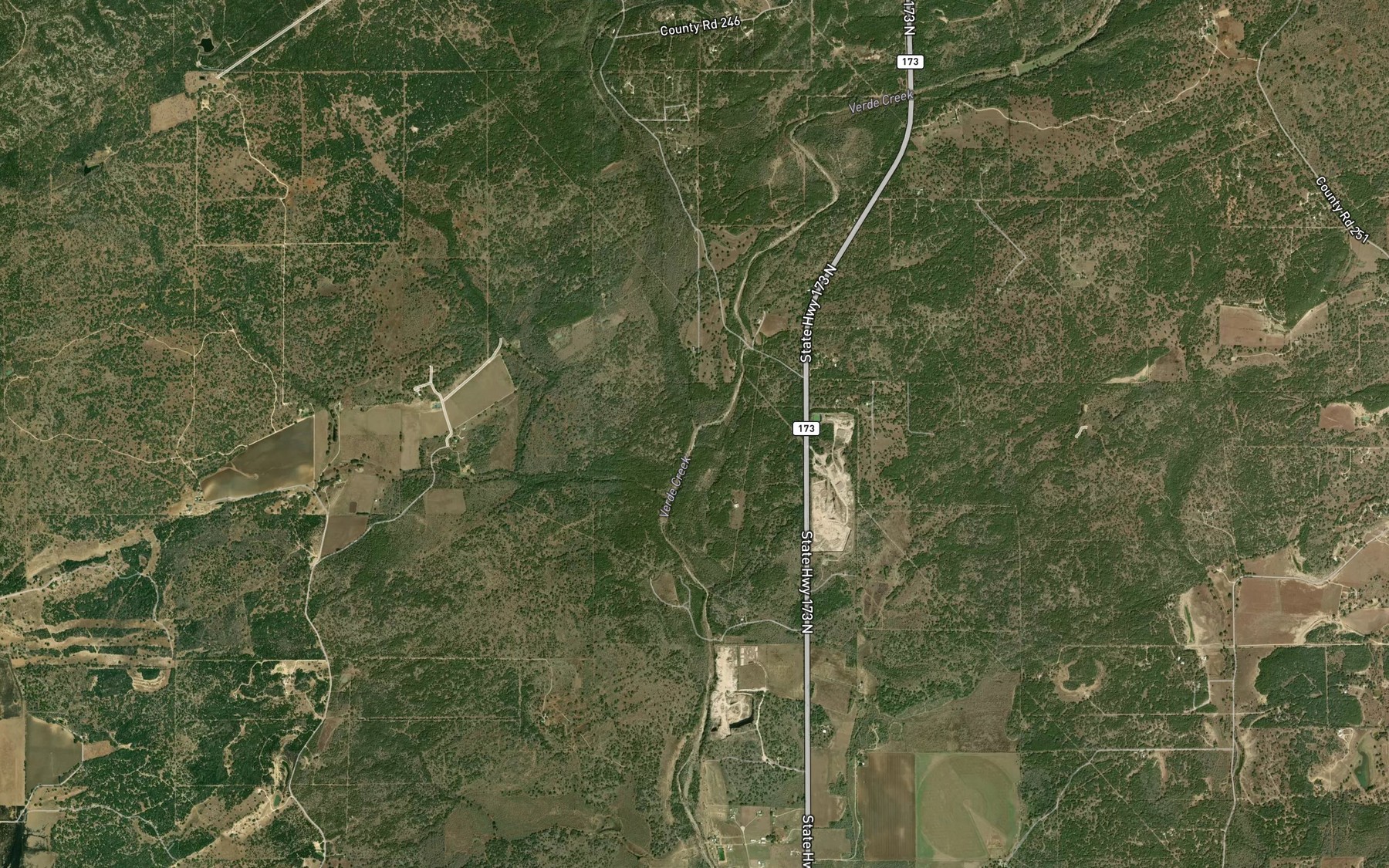 Satellite map of the Martin Creek