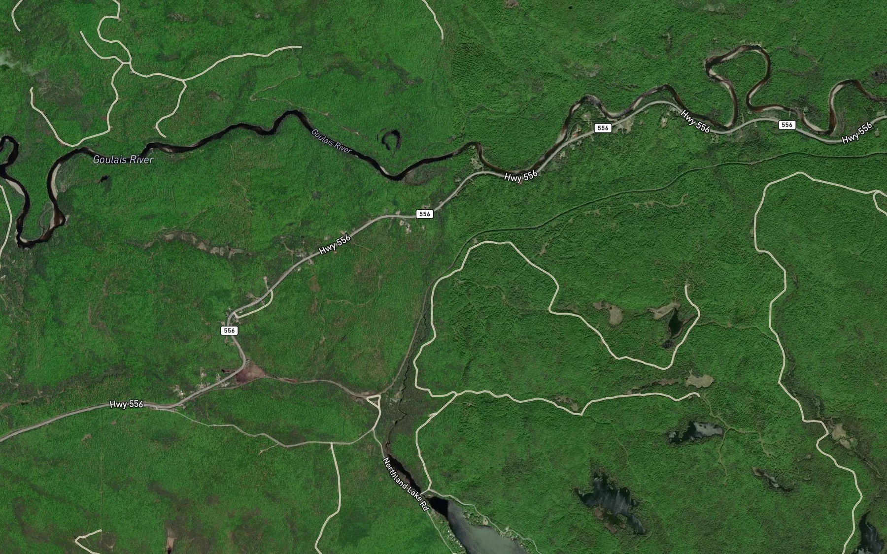 Satellite map of the Northland Creek