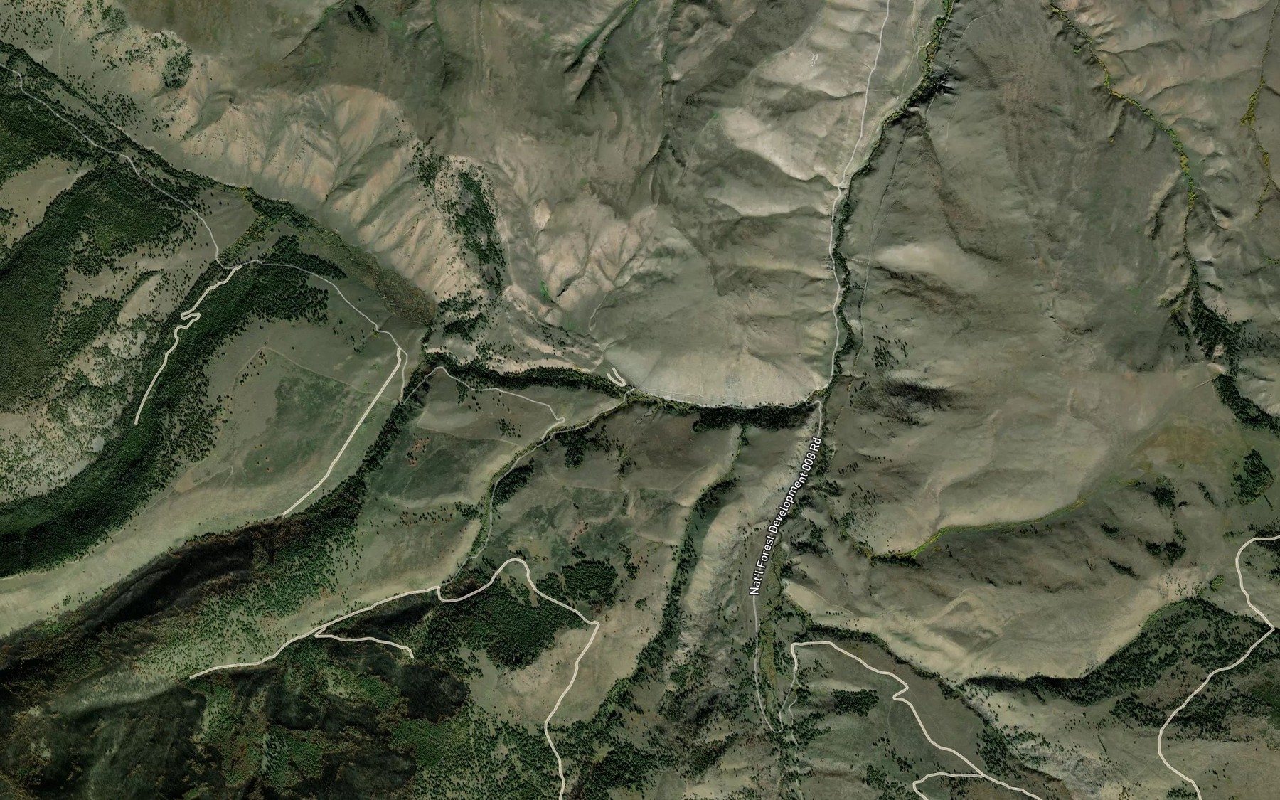 Satellite map of the Ford Creek