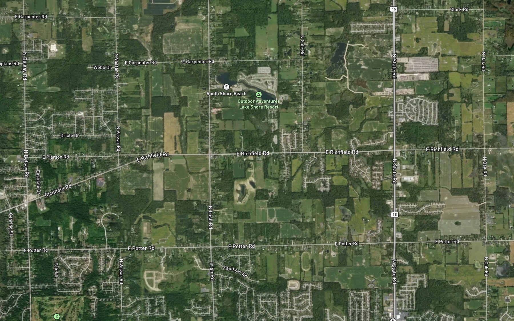Satellite map of the Powers Cullen Drain