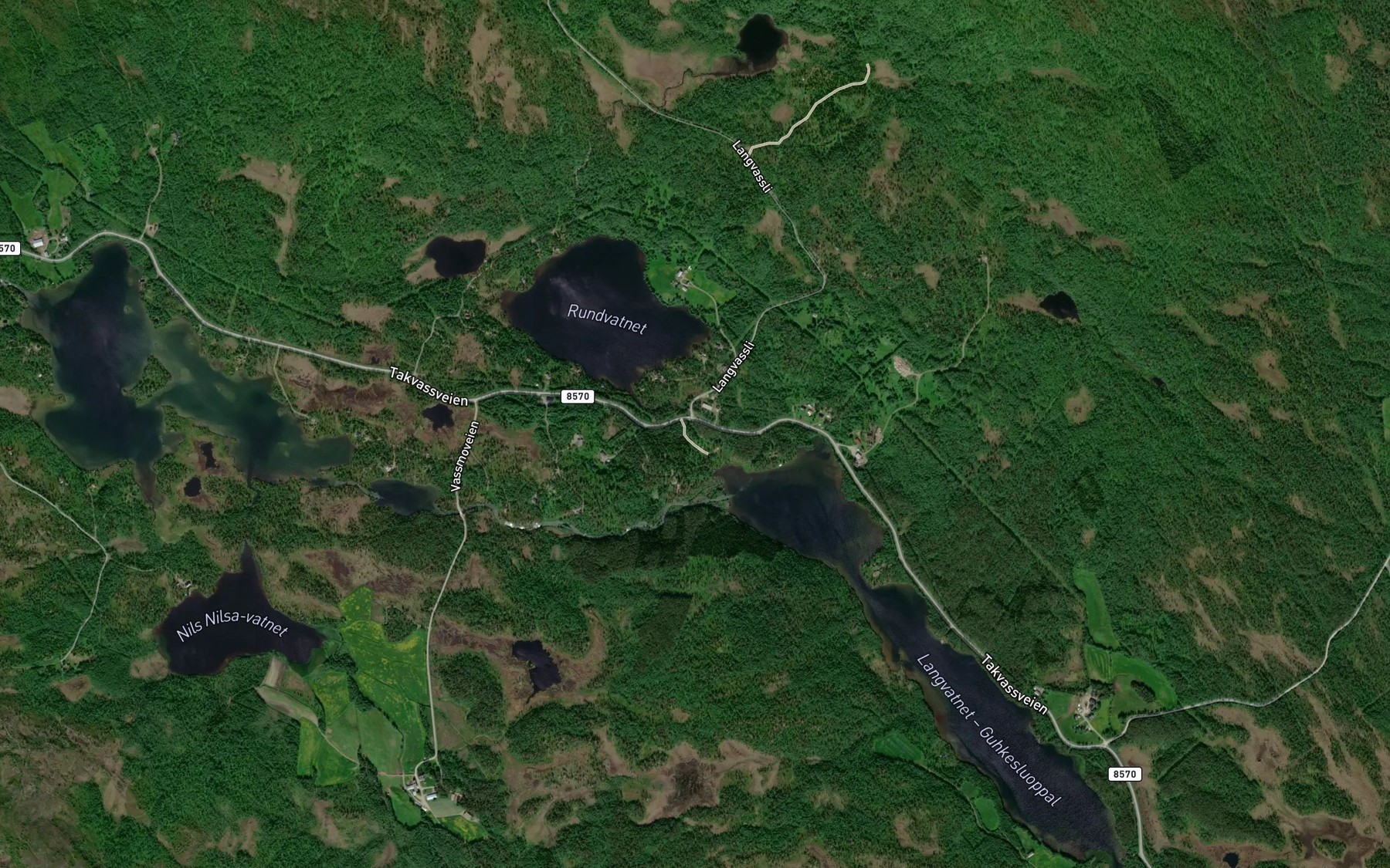 Satellite map of the Rundvasselva
