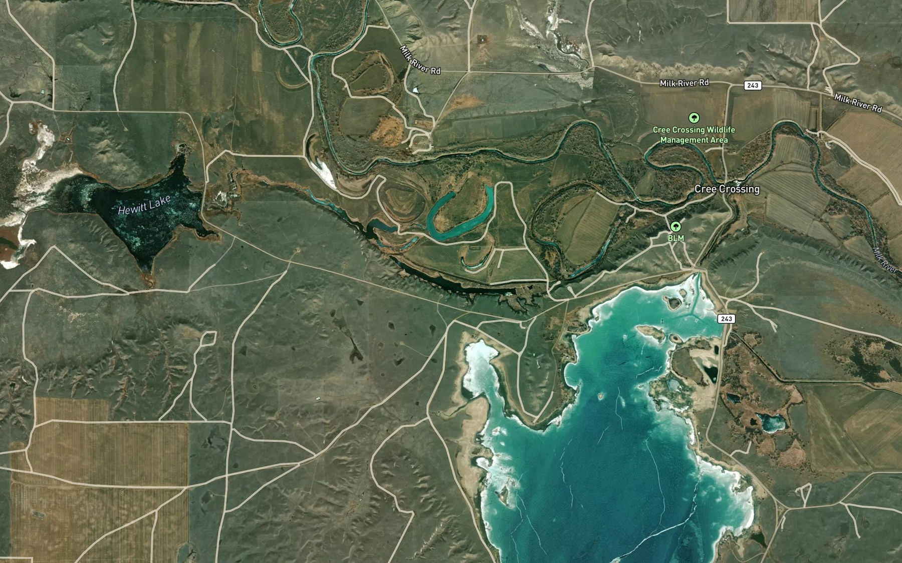 Satellite map of the McNeil Slough