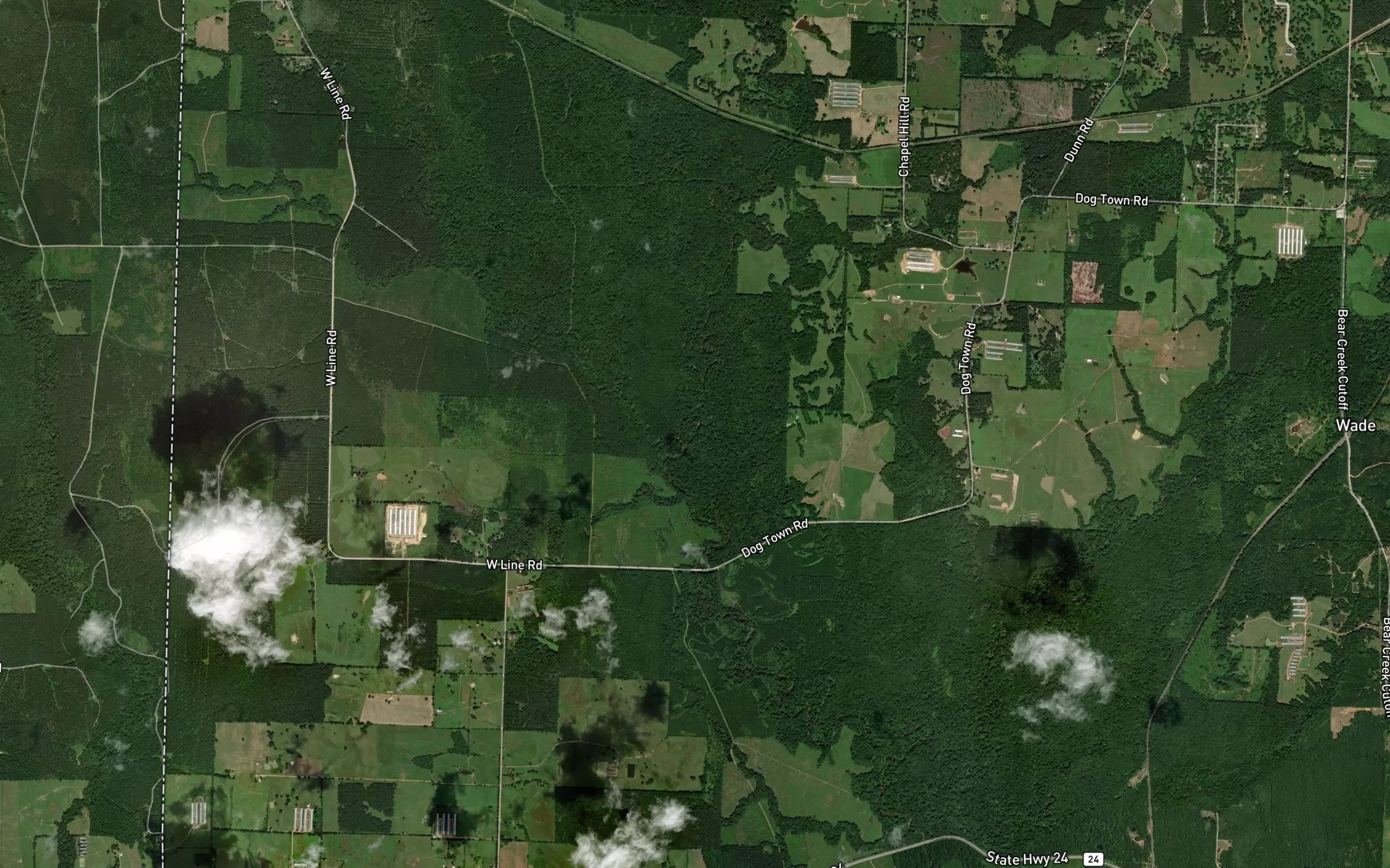 Satellite map of the Rock Creek