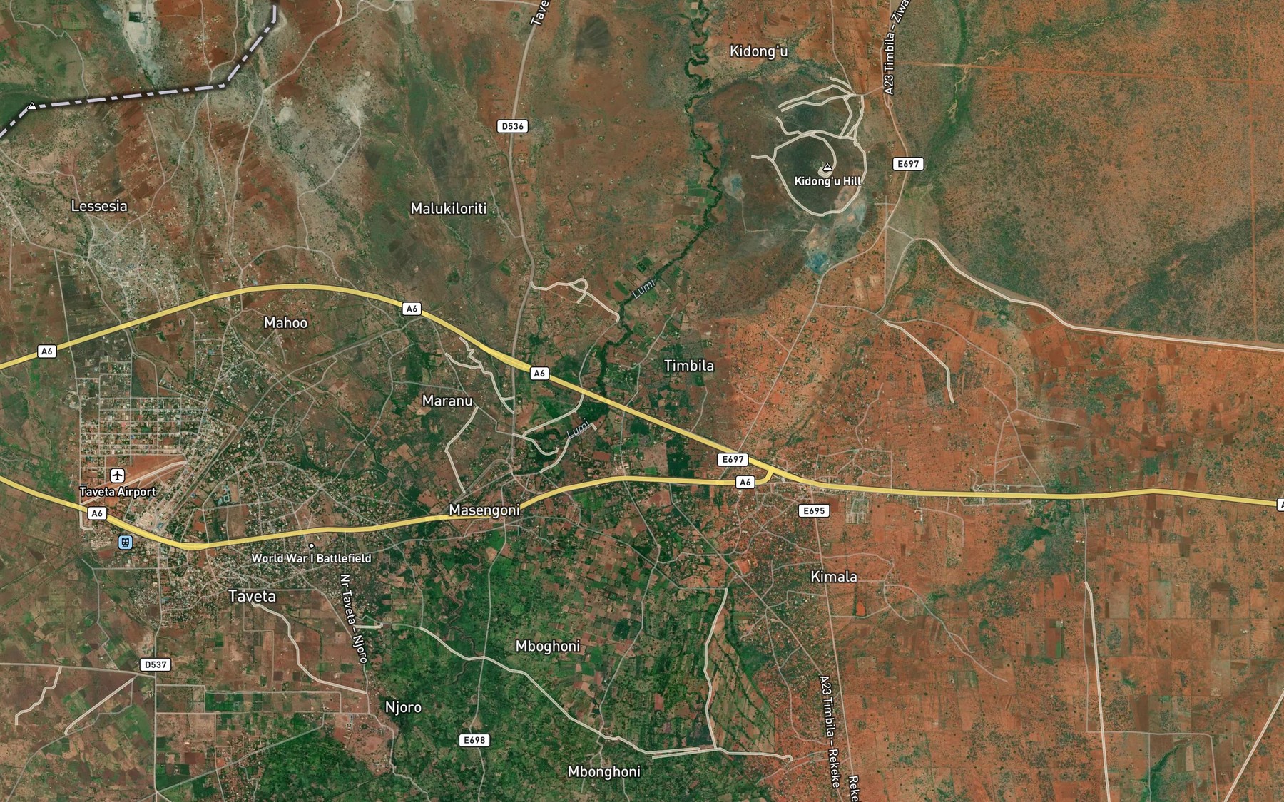 Satellite map of the Boro Boro