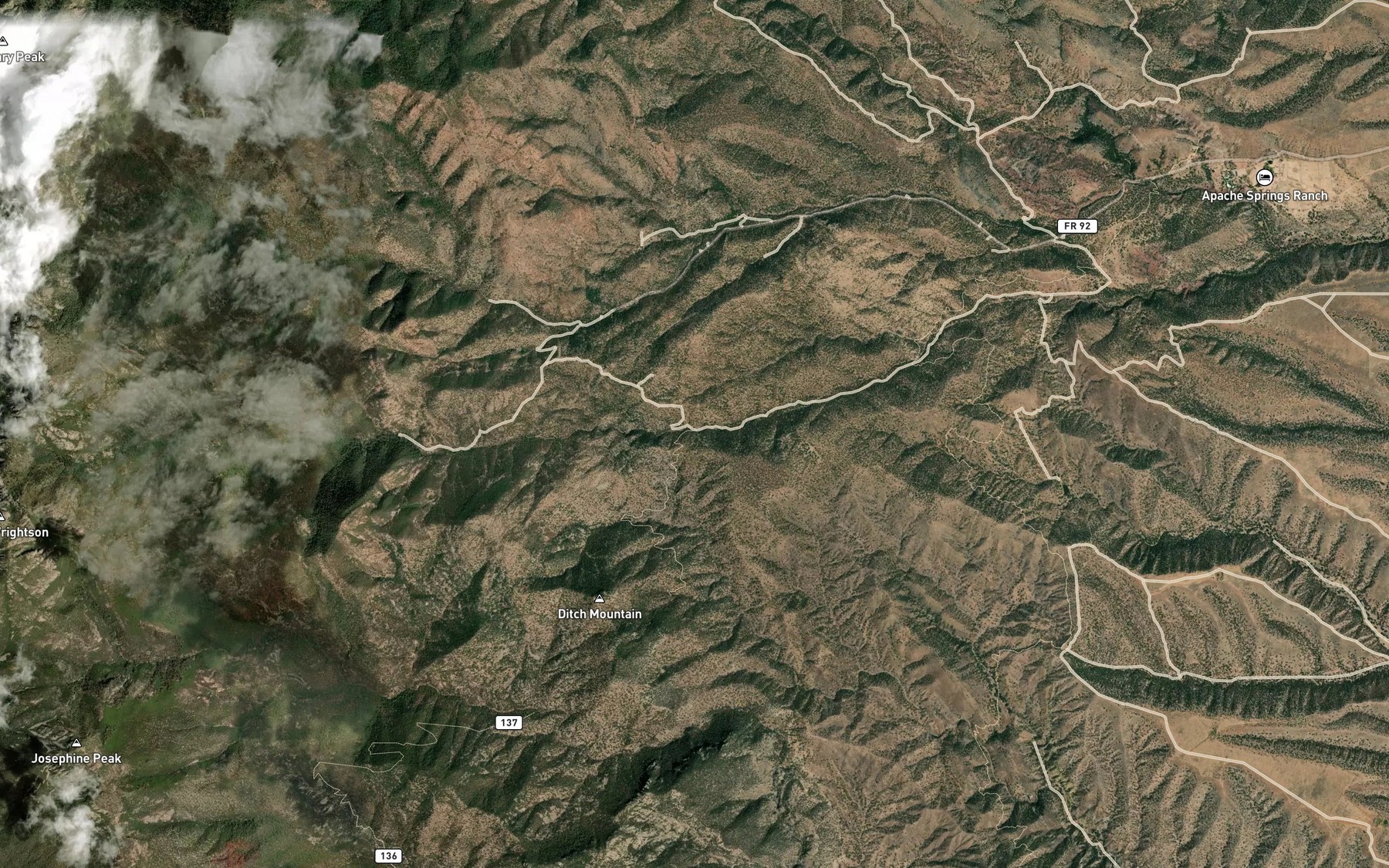 Satellite map of the Tunnel Spring