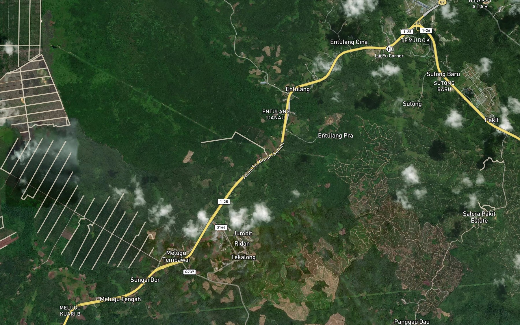 Satellite map of the Sungai Tampun Batu