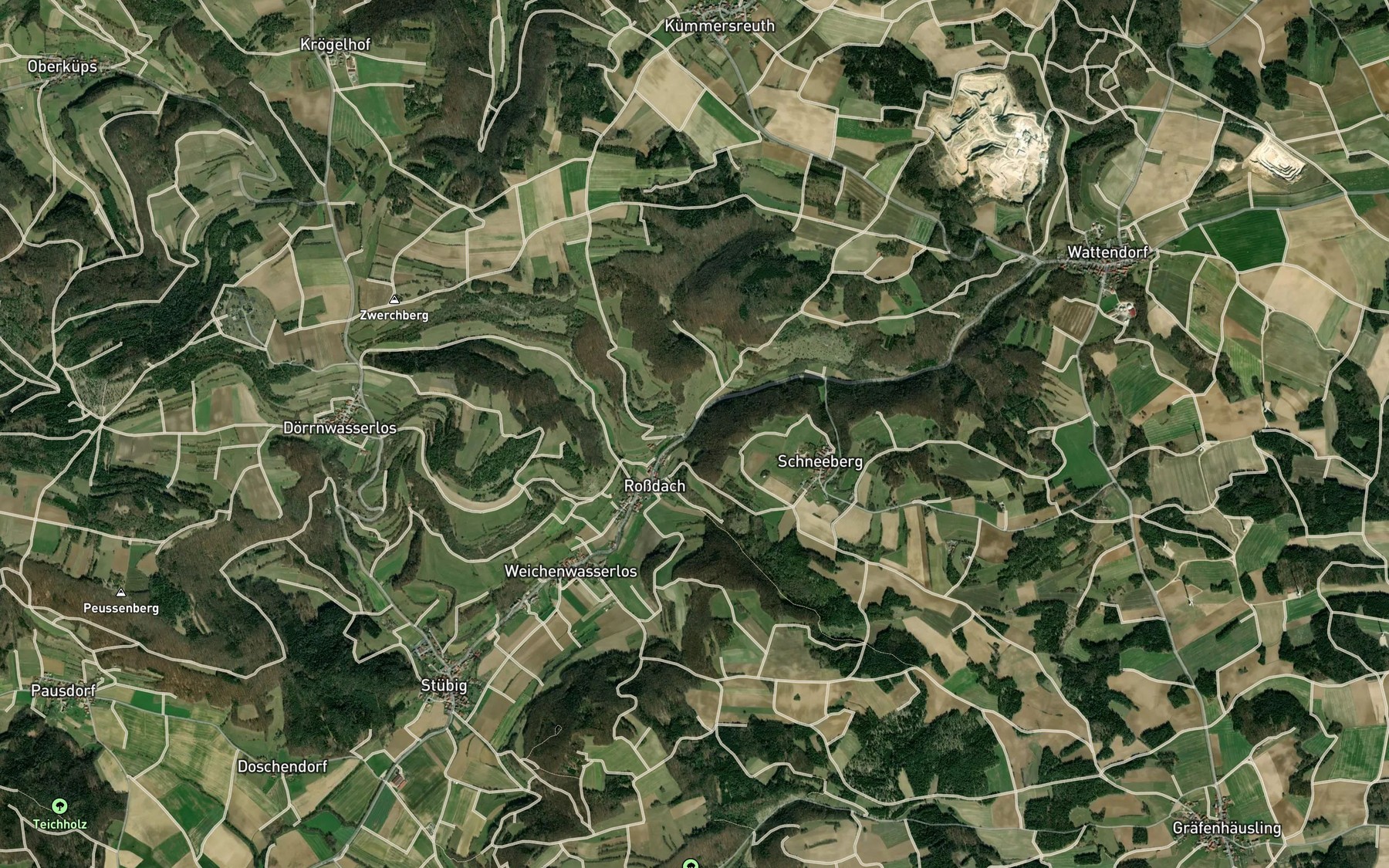 Satellite map of the Ellernbachquelle