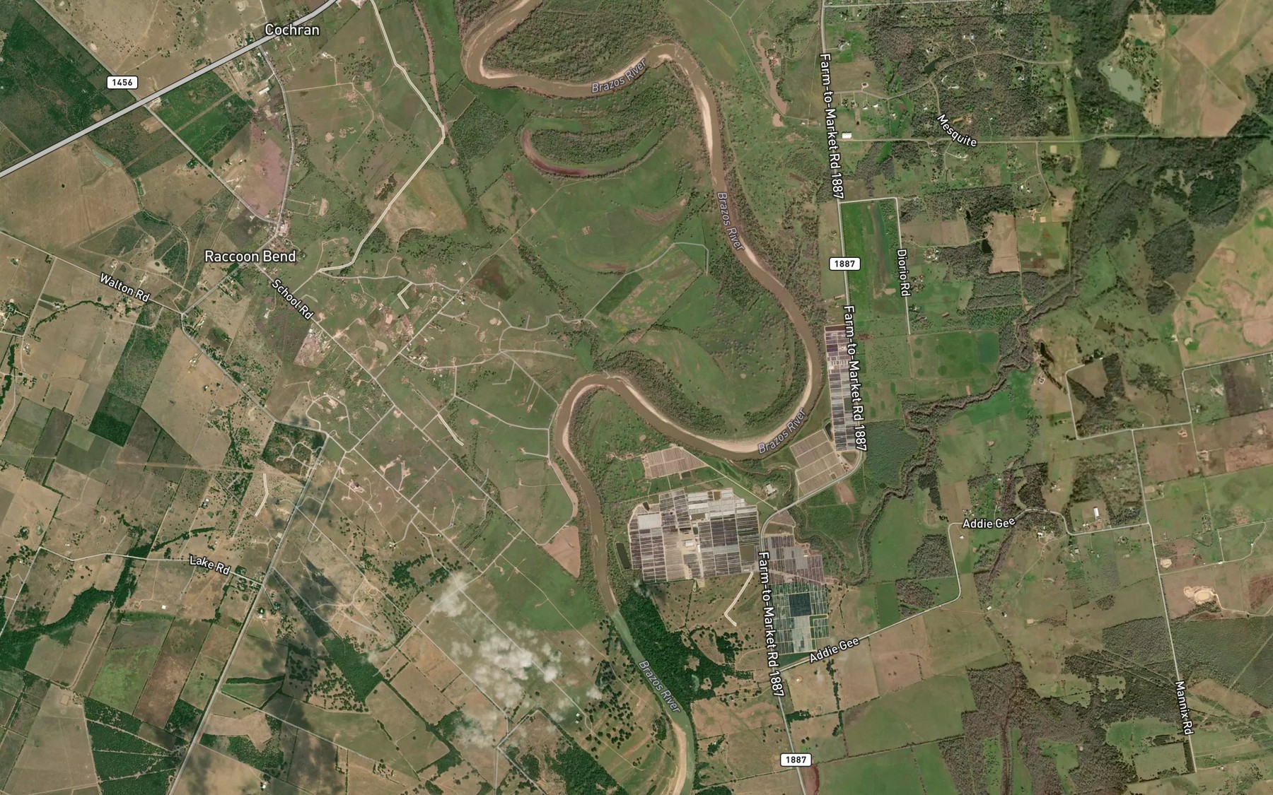 Satellite map of the Raccoon Bend