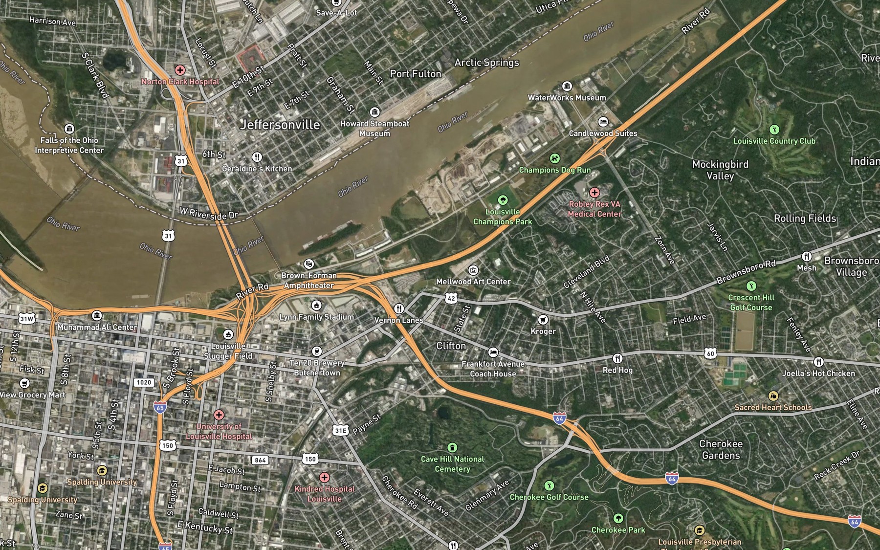 Satellite map of the Muddy Fork